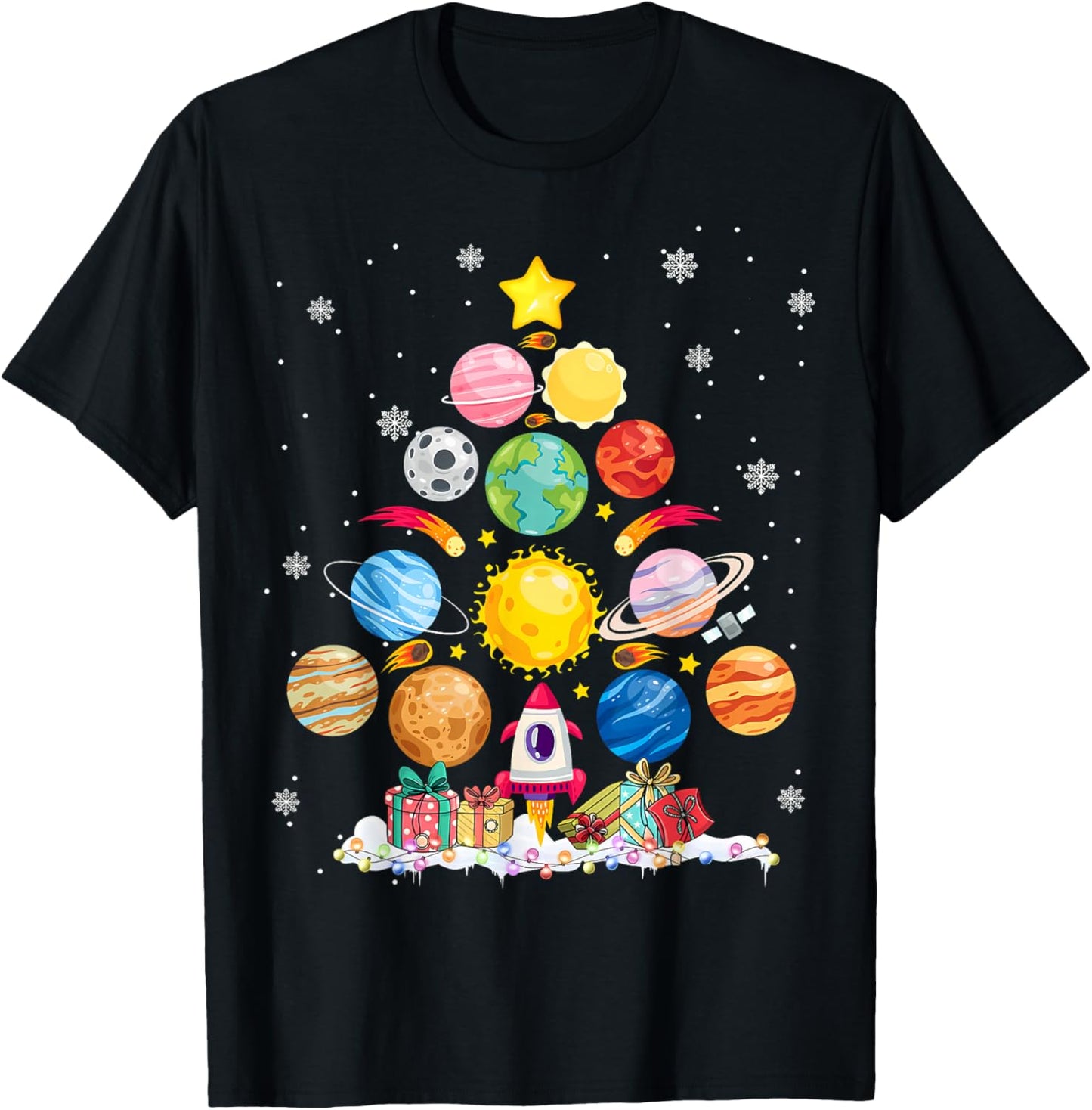 Funny Solar System Space Planets Tree Christmas Pajama Xmas