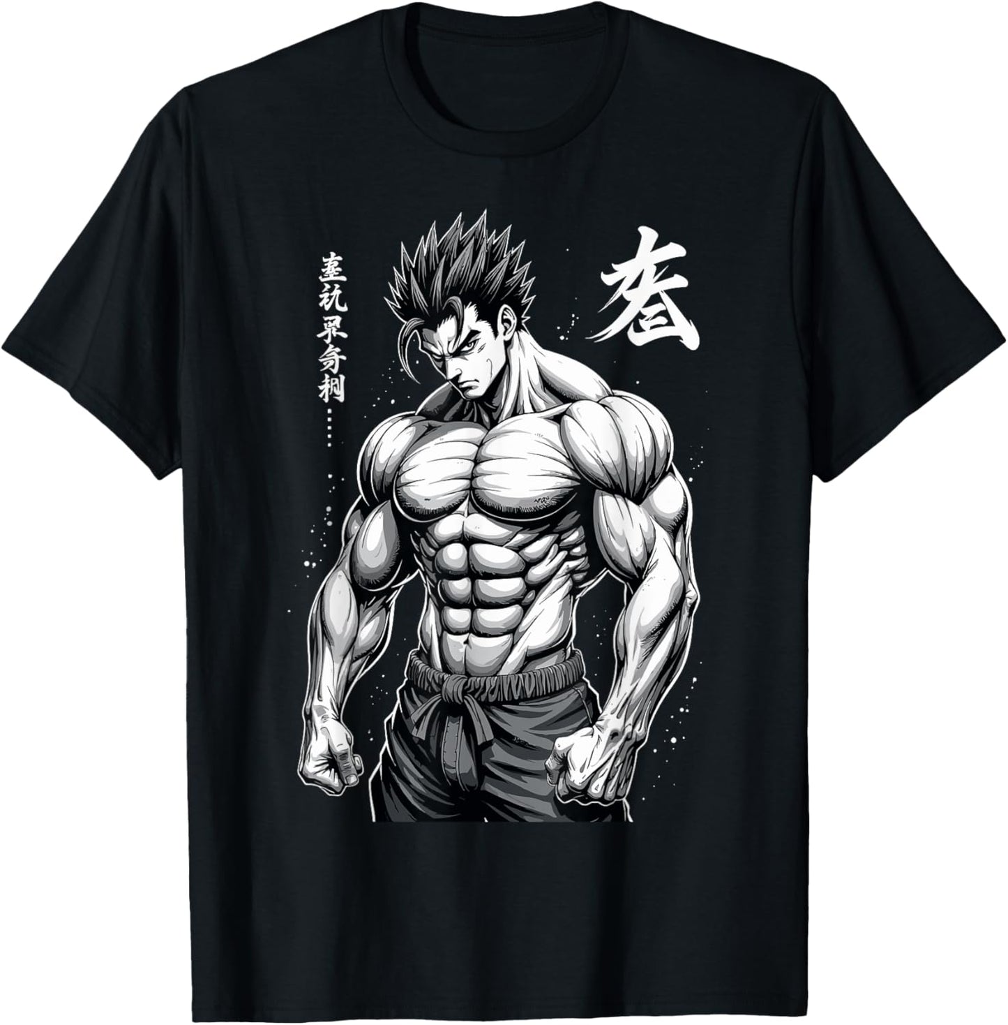 Powerlifter Japanese Anime Style Muscle Bodybuilder Gym