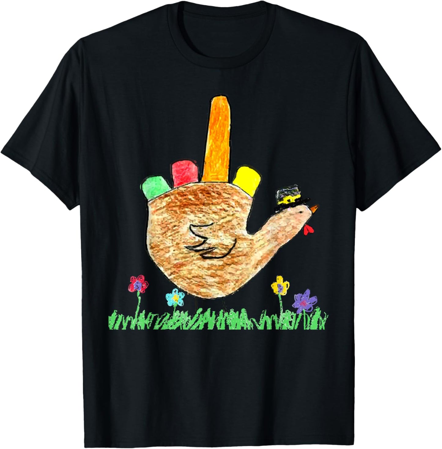 Funny Thanksgiving Friendsgiving Pilgrim Turkey Hand Drawing