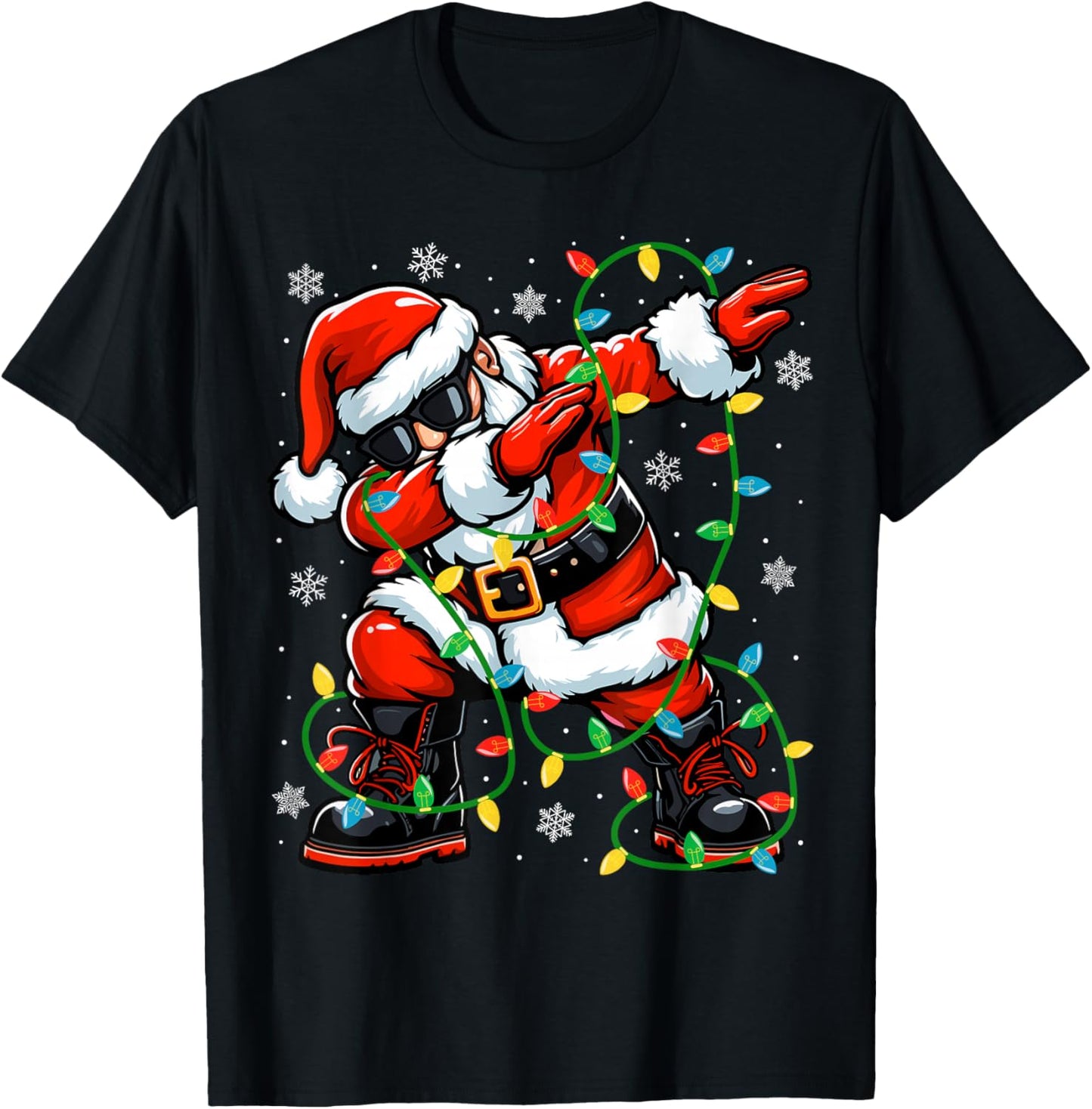 Christmas Dabbing Santa Claus Xmas Lights Kids Christmas