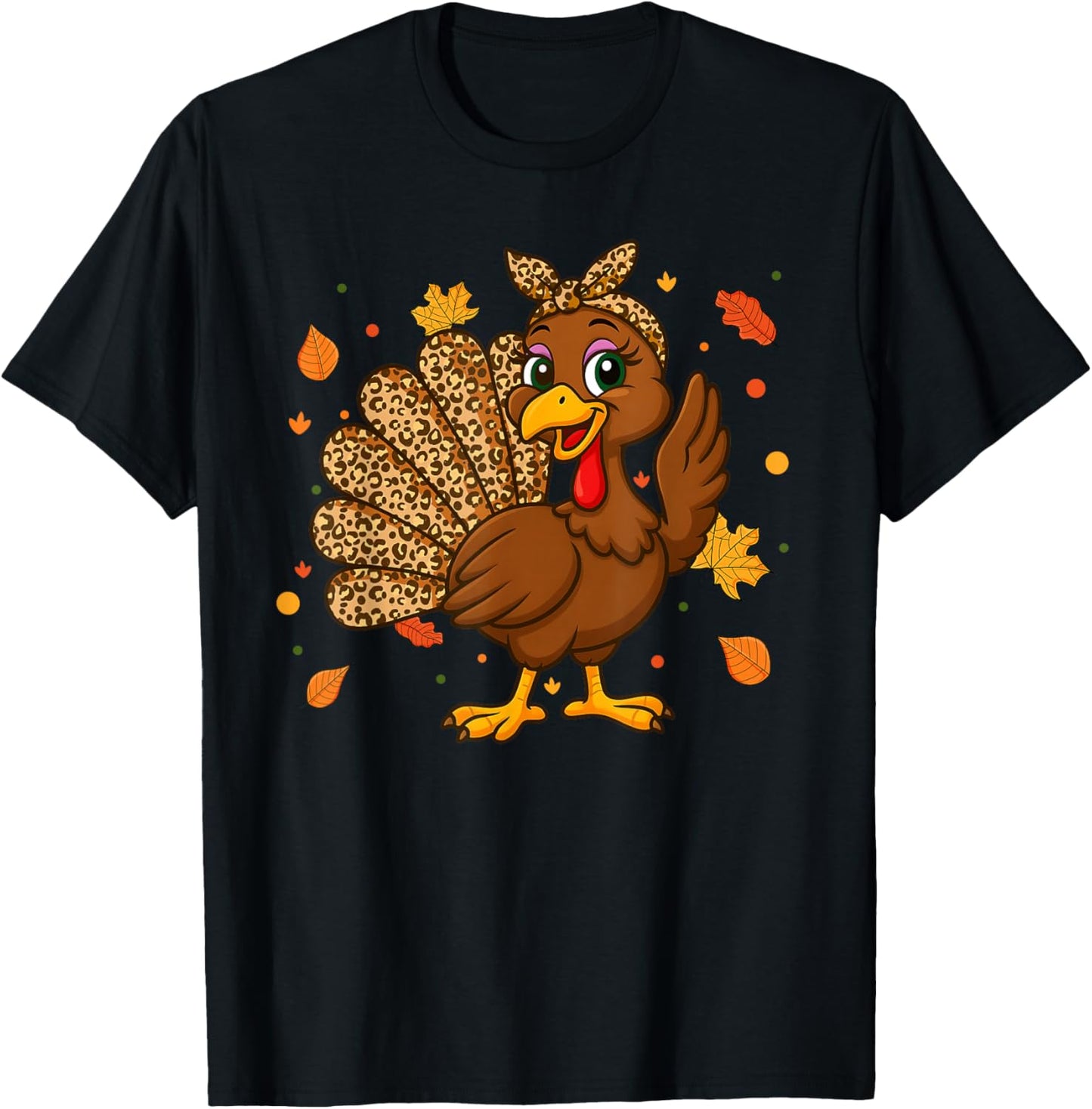 Turkey Women Girl Leopard Print Thanksgiving Autumn Fall