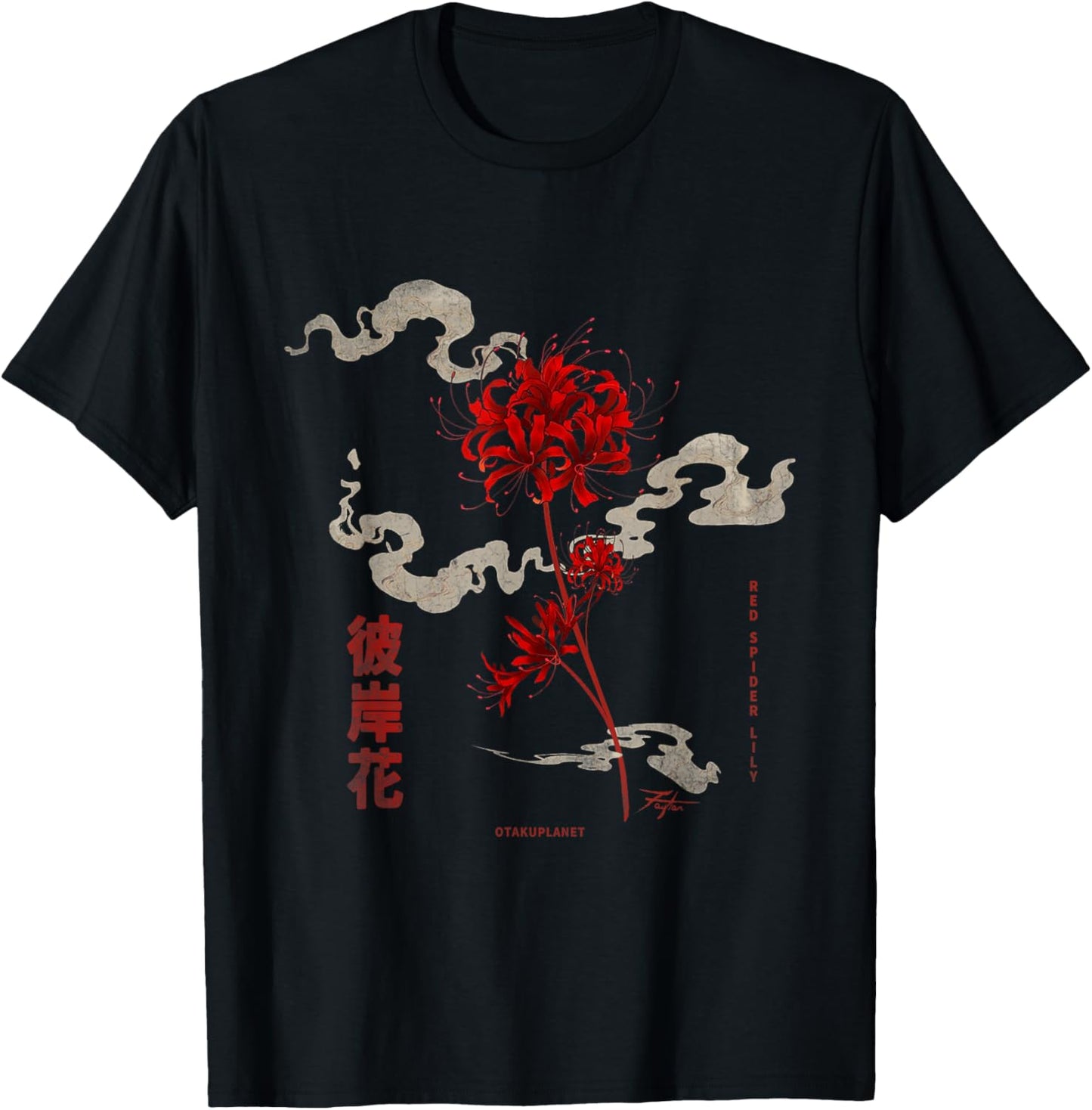 Higanbana or Red Spider Lily in 90s Harajuku Aesthetic Style