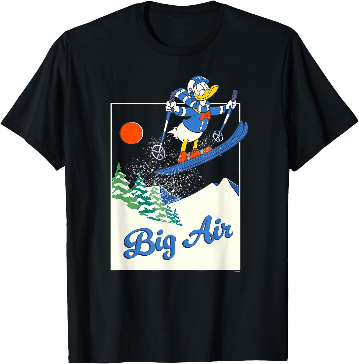 Disney Donald Duck Winter Sports Skiing Retro Ski Big Air