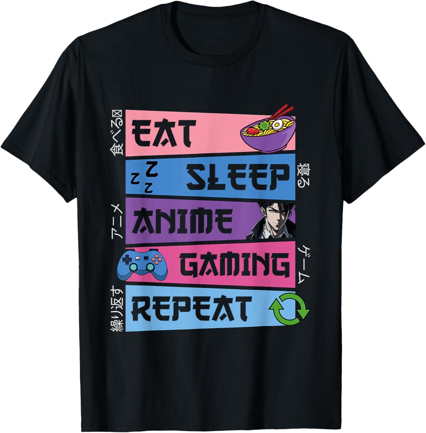 Eat Sleep Anime Gaming Repeat Otaku Anime Manga Gamer