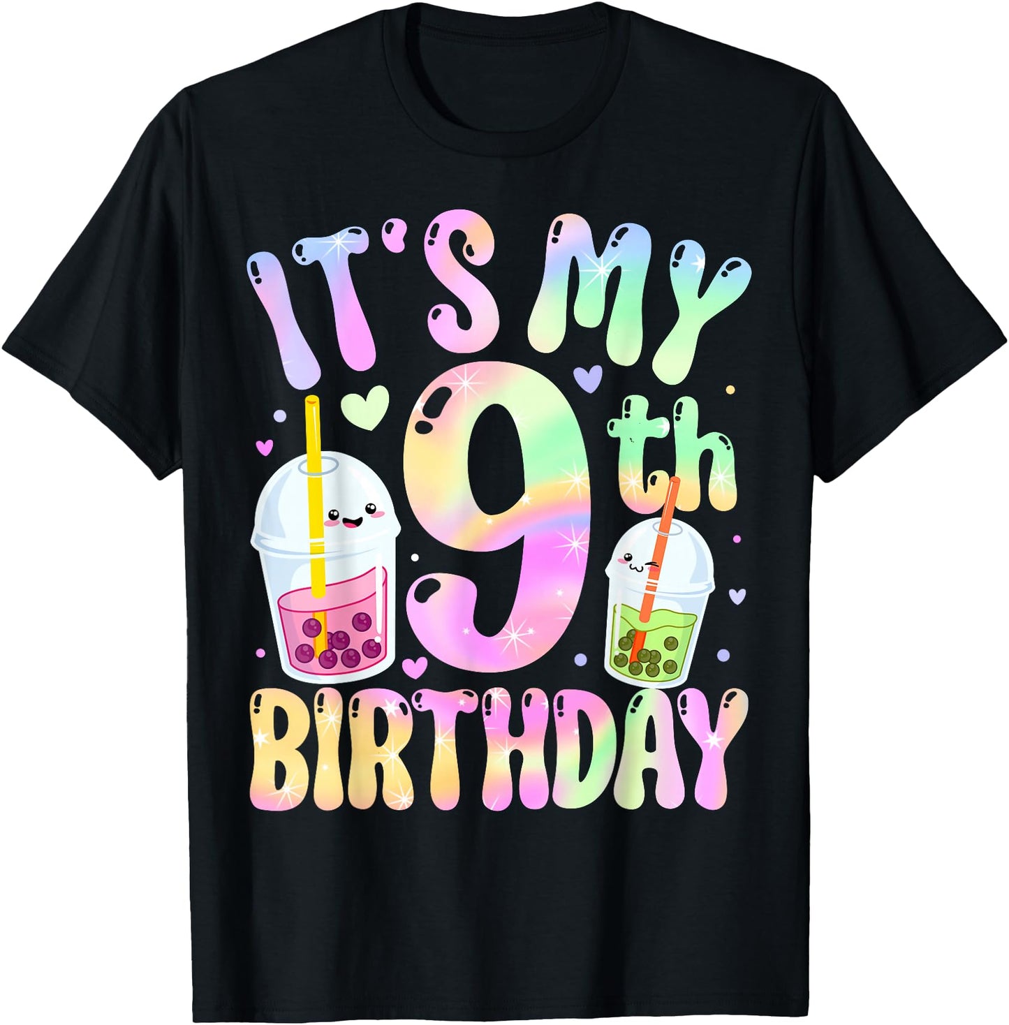 It's My 9th Birthday Bubble Boba Tea Party 9 Year Old Girl