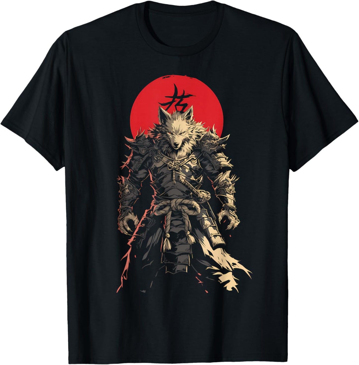 Japanese Samurai Wolf Kanji Samurai Warrior Wolf