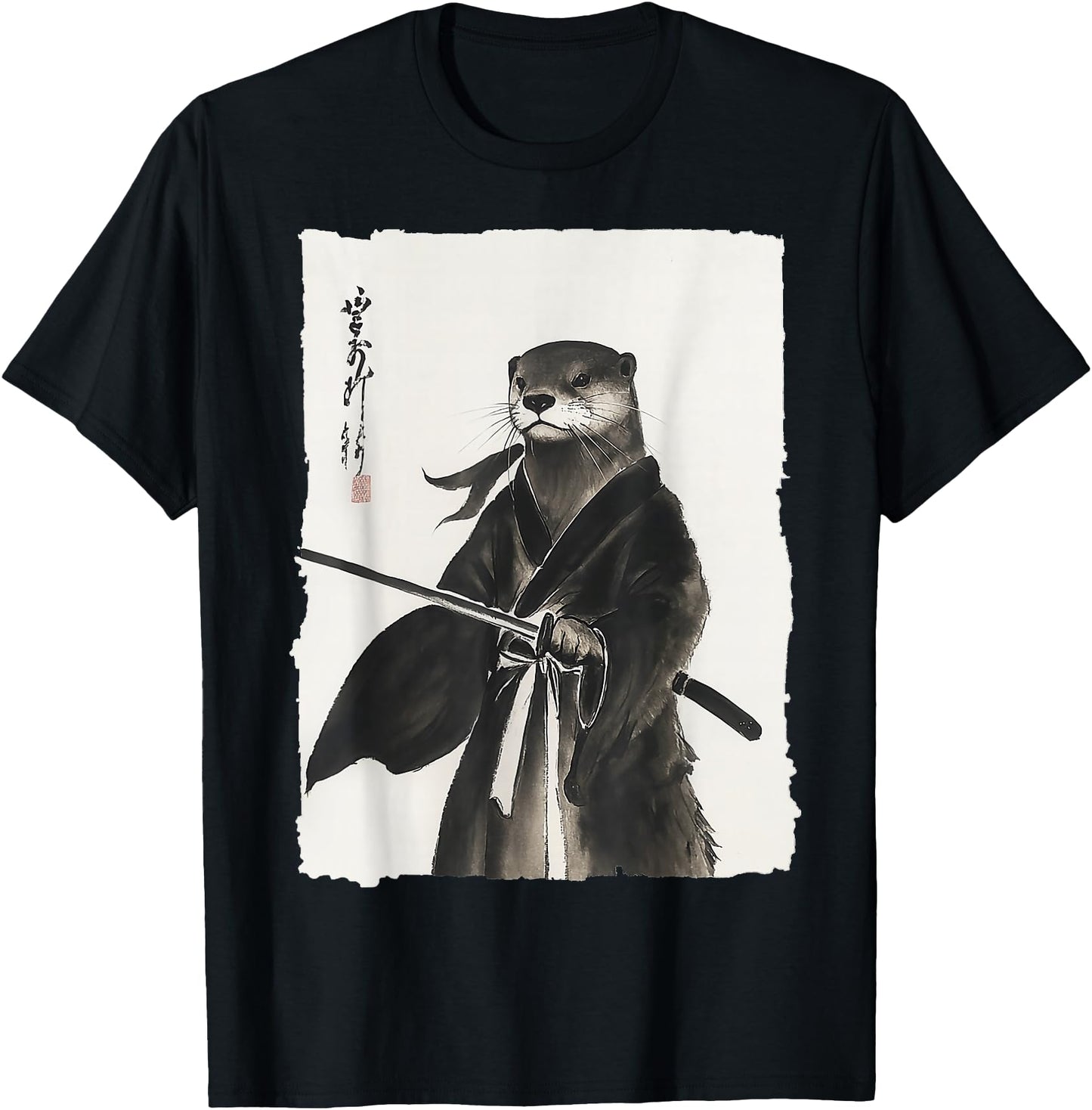 Otter Samurai Janpanese Vintage Warrior Art Anime Graphic