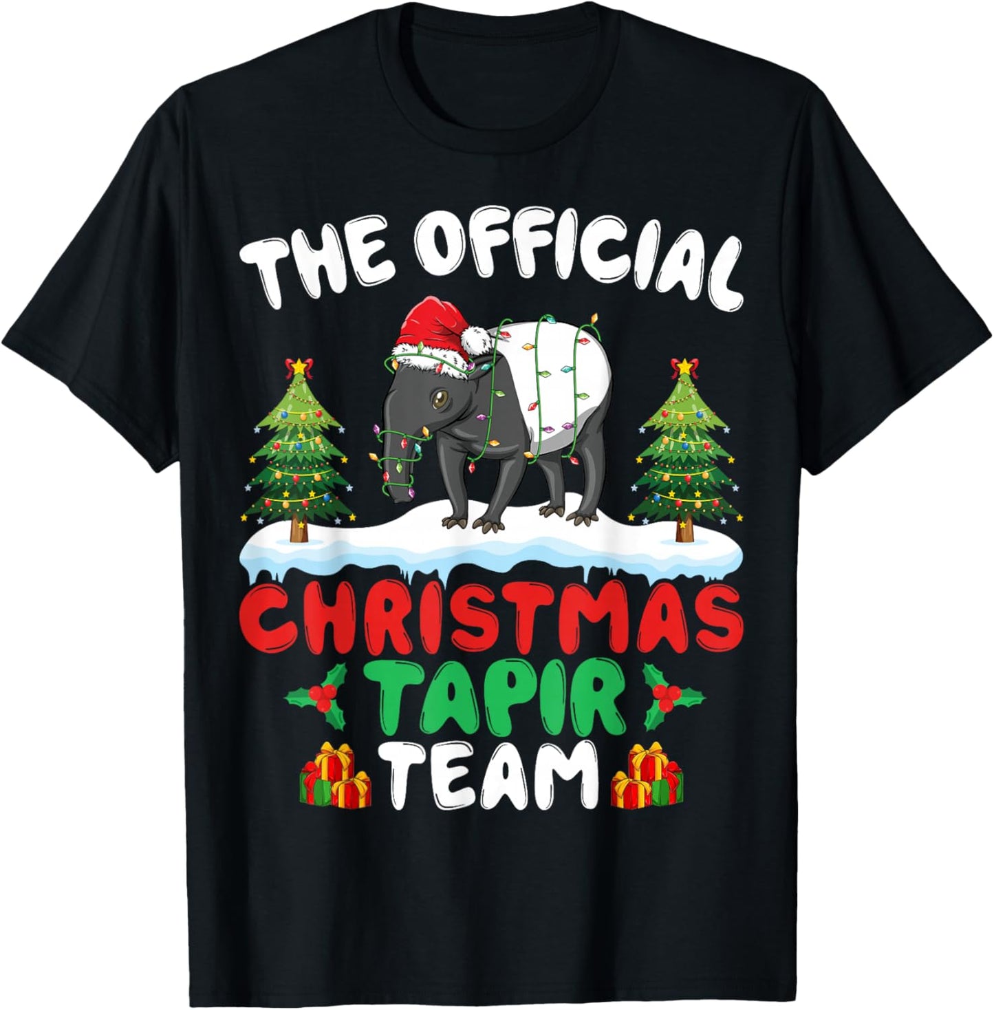 Christmas Tapir Team - Tapir Wearing Santa Hat Xmas