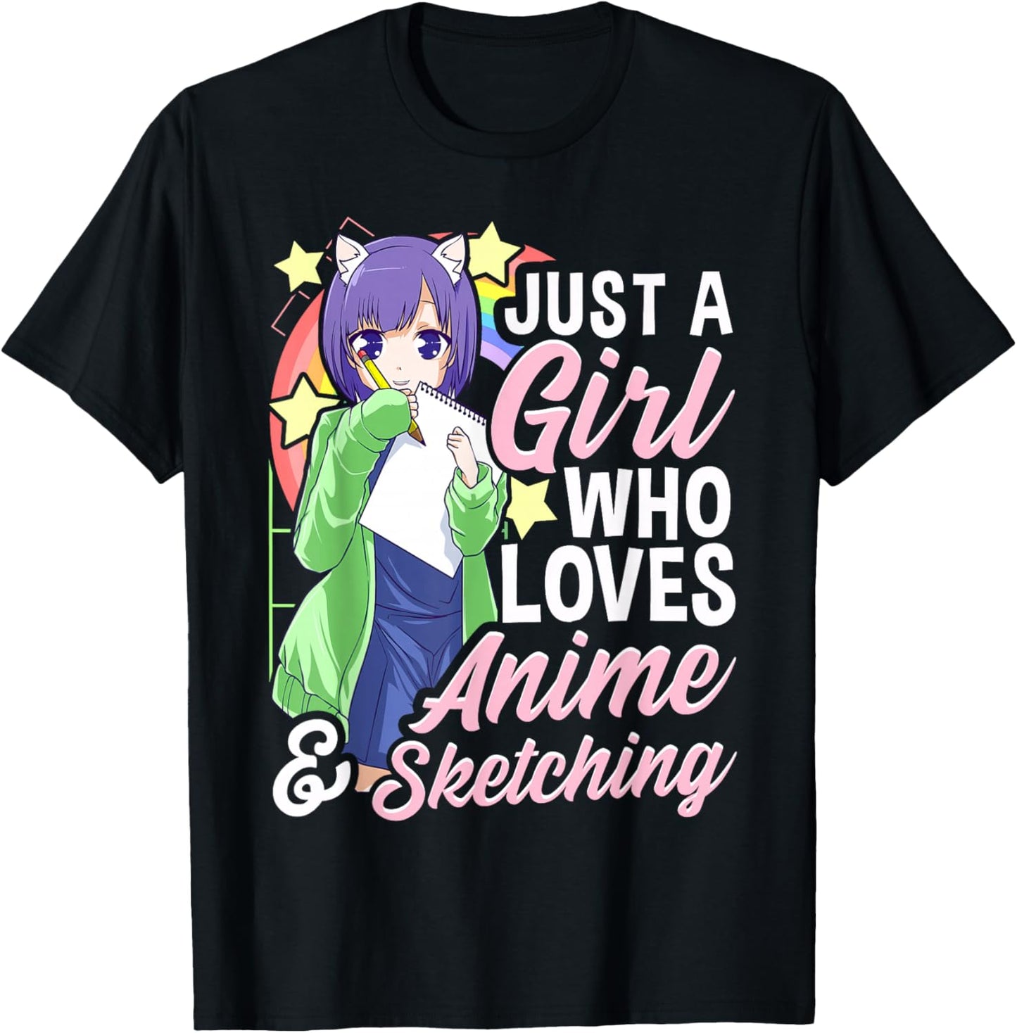 Anime Girl Just a Girl Who Loves Anime and Sketching Drawing