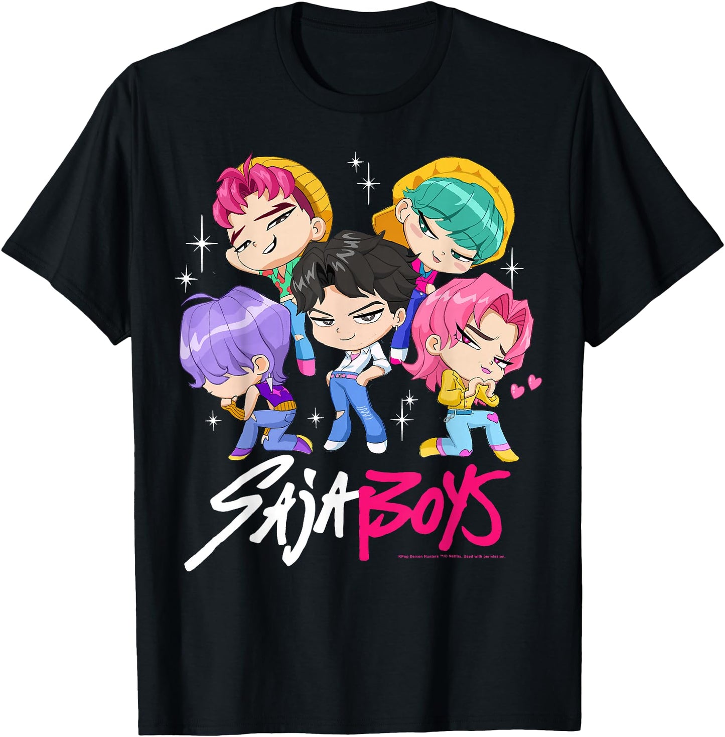 Kpop Demon Hunters Halloween Saja Boys Chibi Band Group Shot