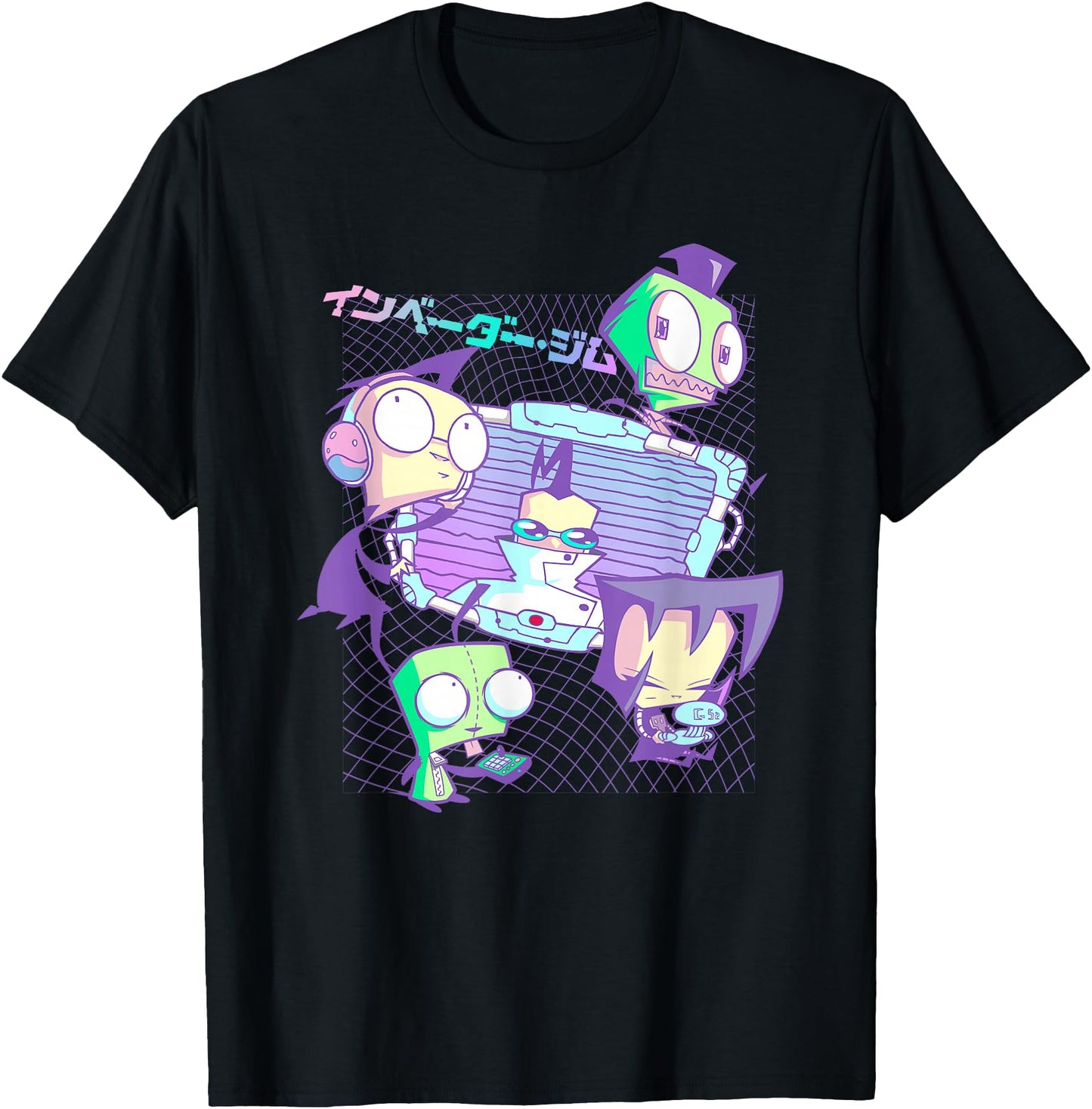 Invader Zim Pastel Cyber Grid Japanese Retro Art