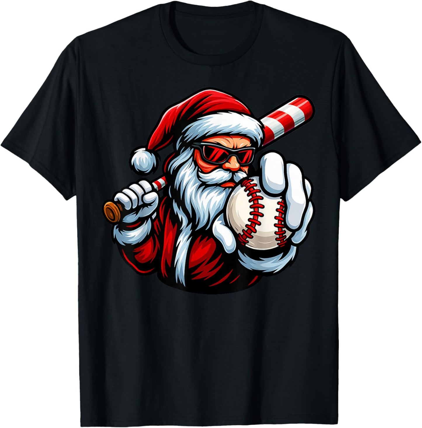 Vintage Graphic Santa Baseball Christmas Xmas Men Boy