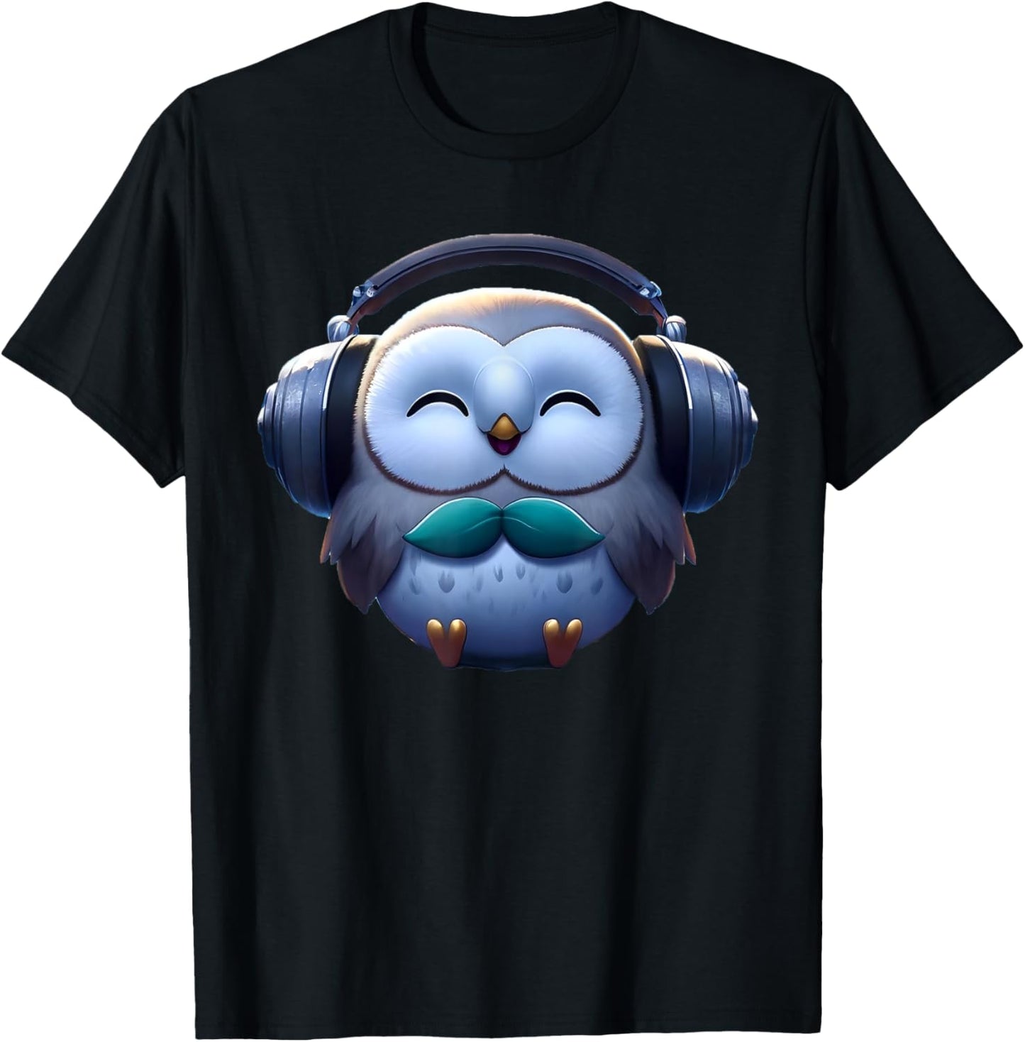 Cute Chibi Owl with Oversized Headphones