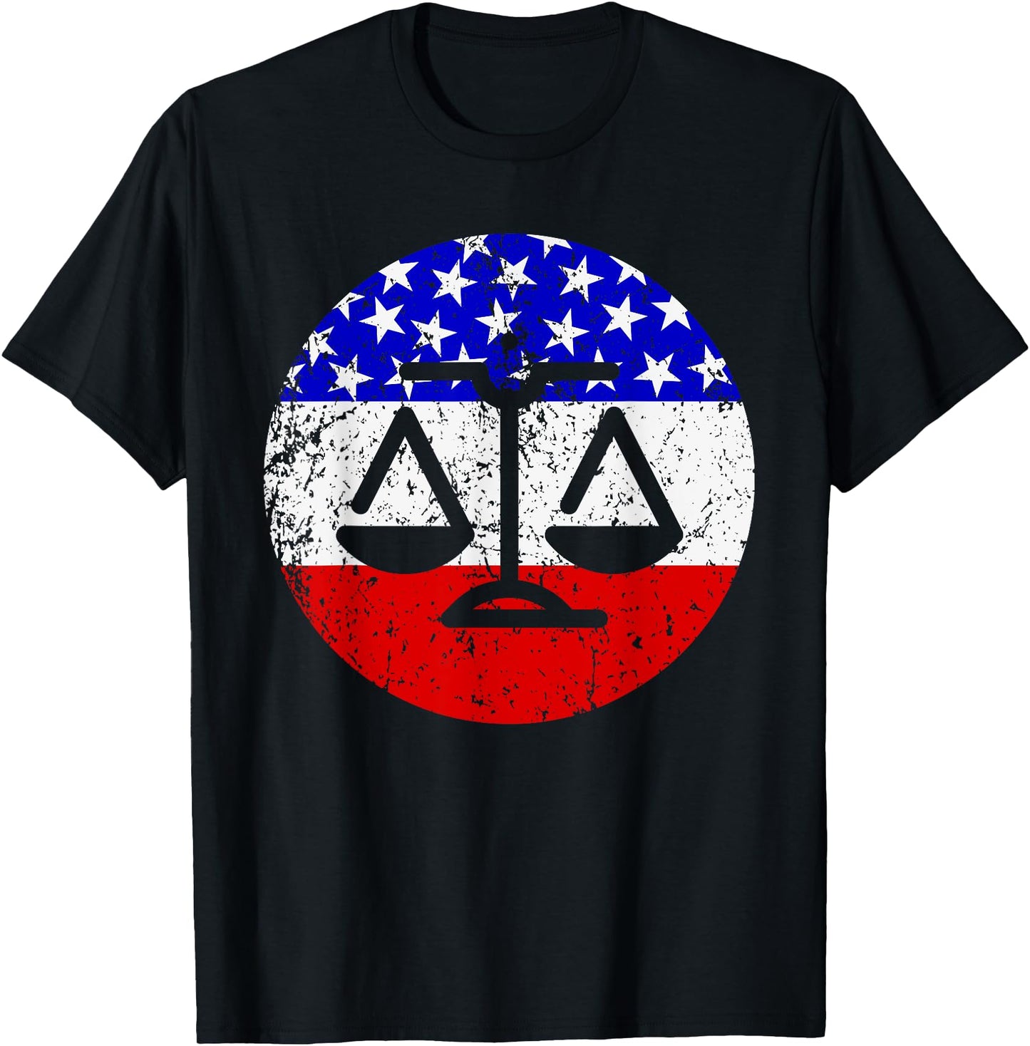 American Flag Lawyer Judge Shirt - Scale of Justice T-Shirt