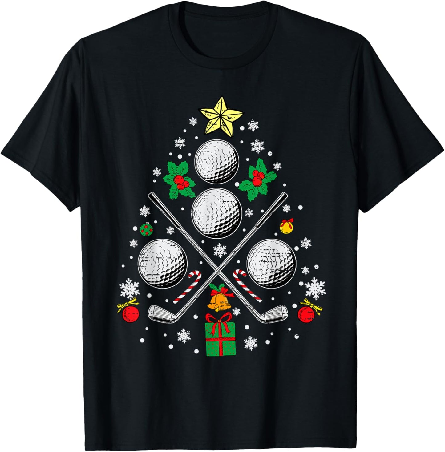 Golf Christmas Tree Light Pajama Golfer Xmas Men Women Kids