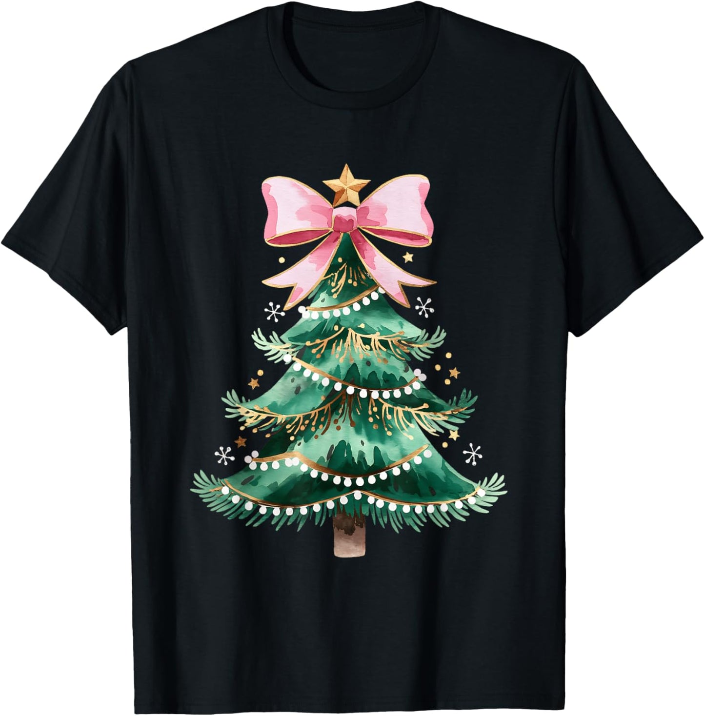 Christmas Tree Coquette Pink Bow Xmas Holiday Women Girls