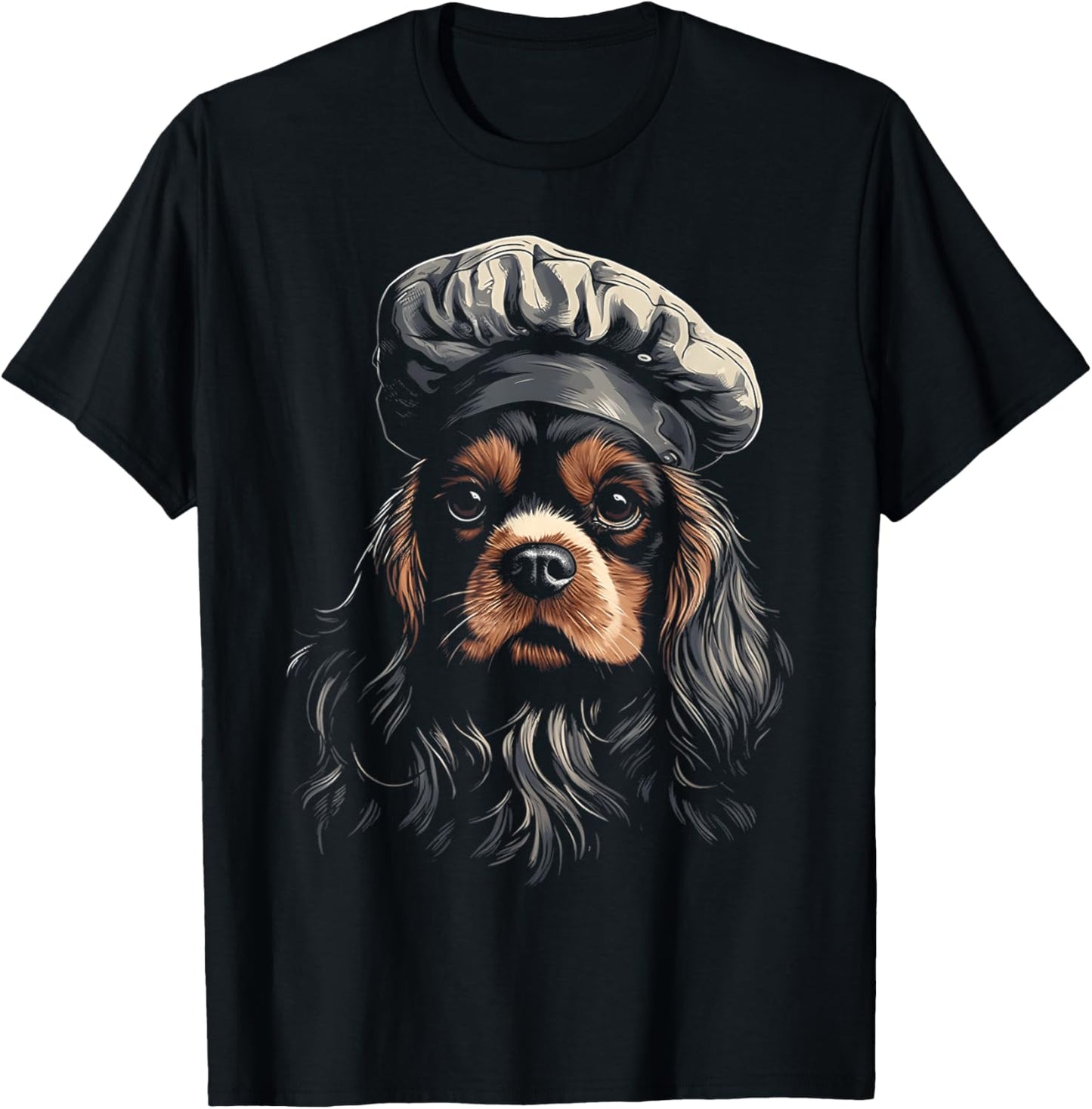 Cavalier King Charles Spaniel Chef Dog Dad Cooking For Baker T-Shirt for Men Women Kids