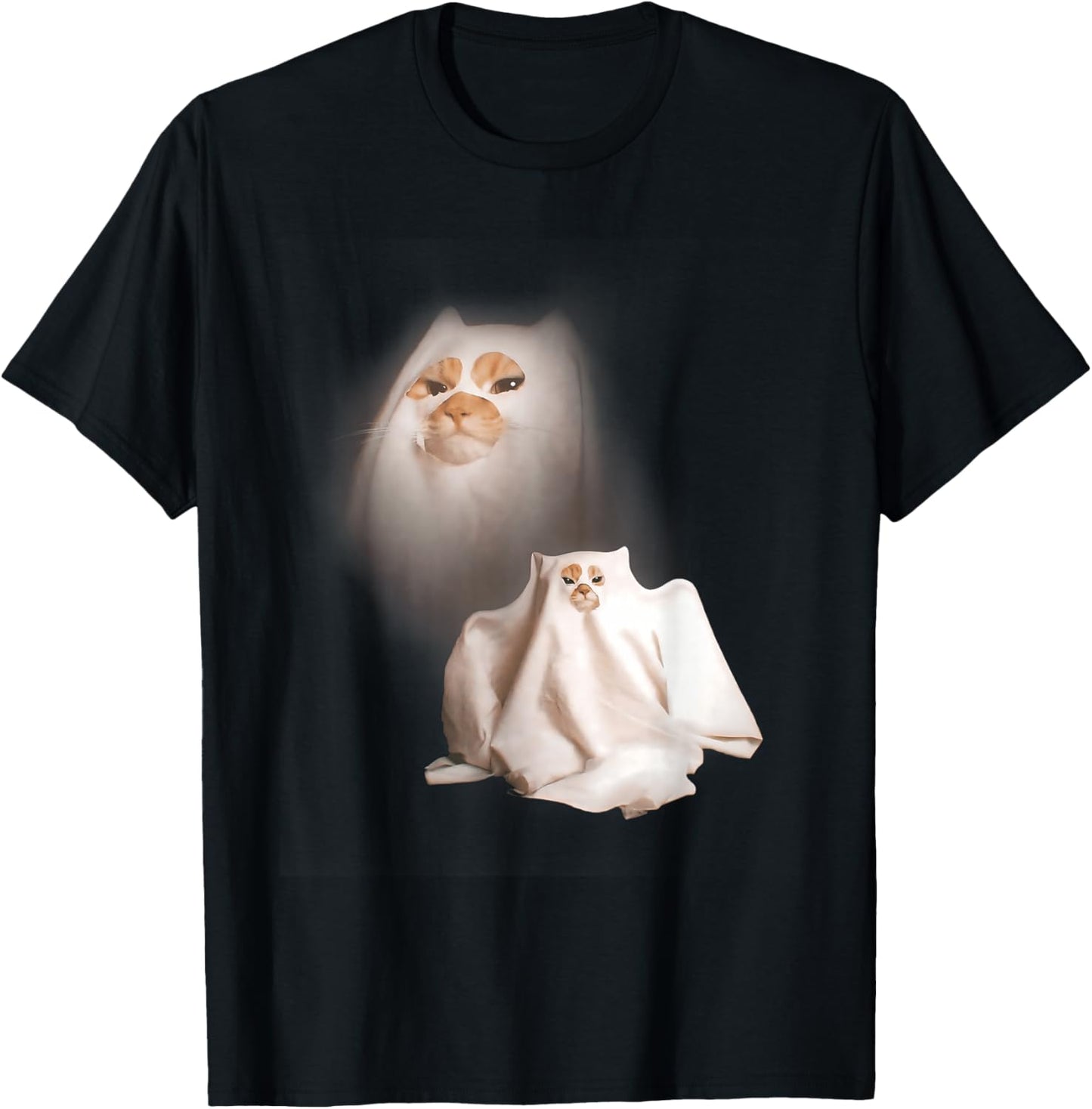 Ghost Kitten Vintage Halloween Cat Funny Meme Cringe Spooky