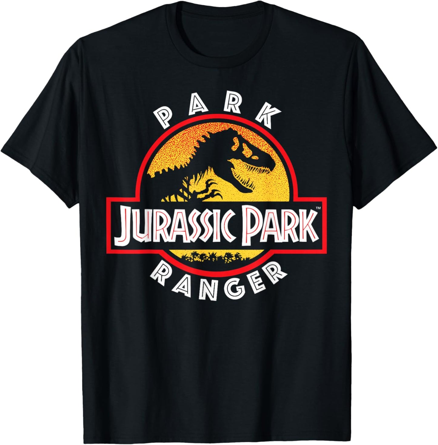 Jurassic Park Adult Men's Black Classic Fit Crew Neck Short Sleeve Dinosaur Graphic