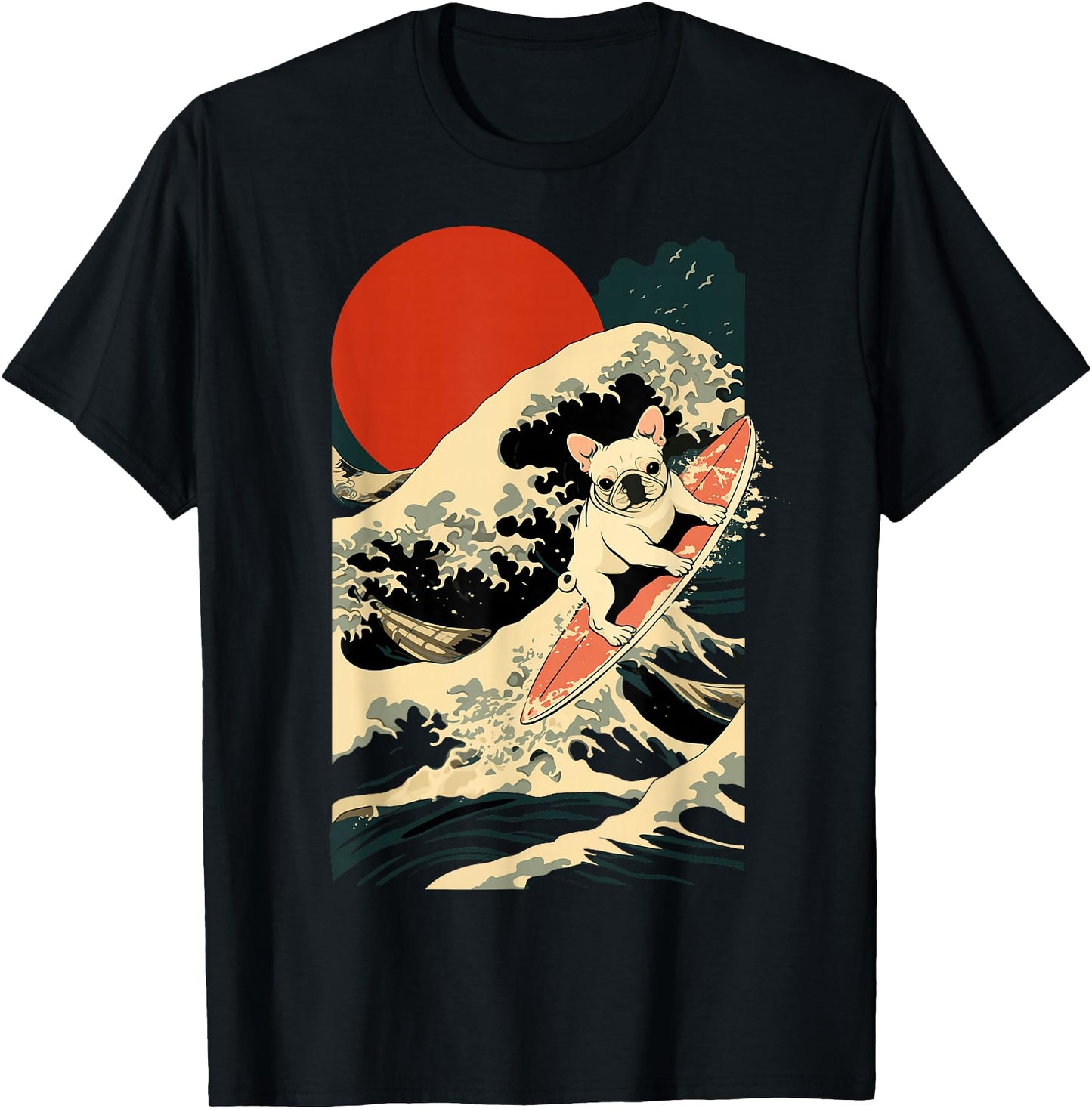 French Bulldog Surfing Japanese