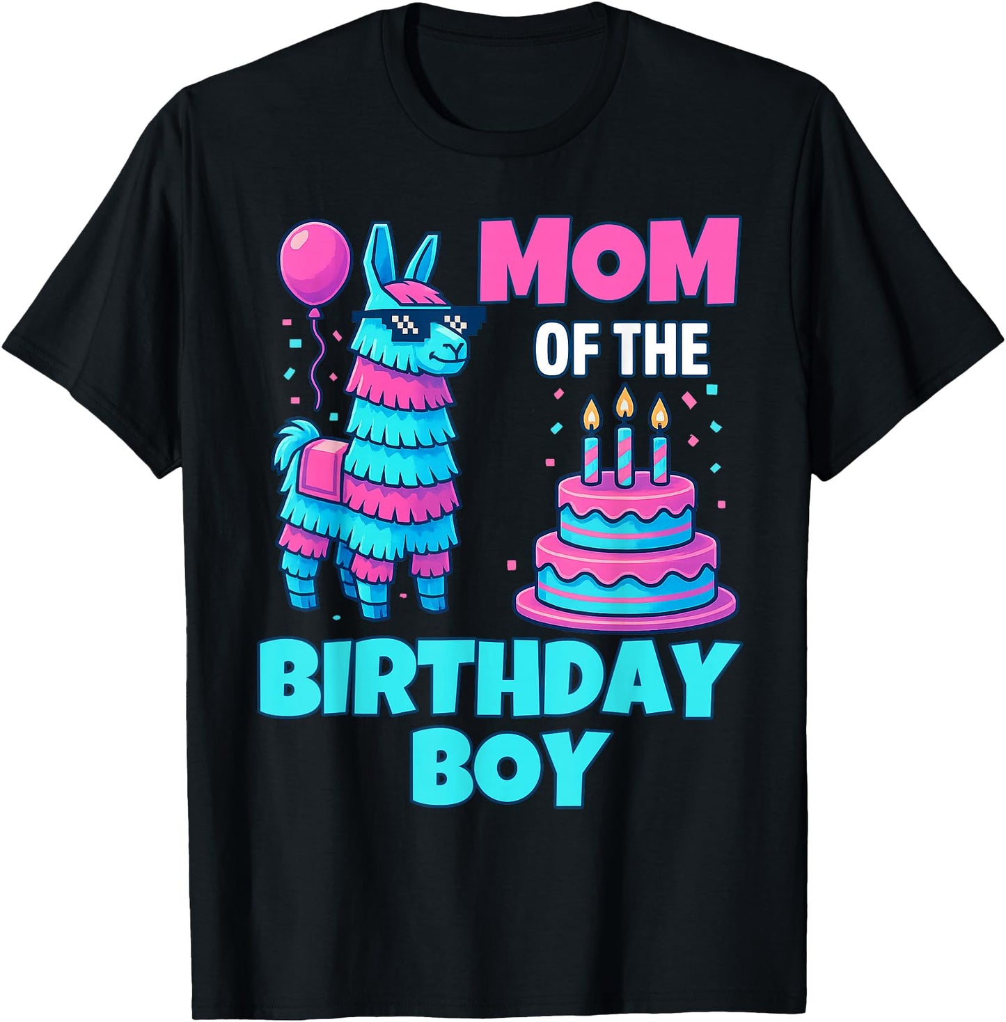 Mom of Birthday Boy Llama Pinata Party family mathing women