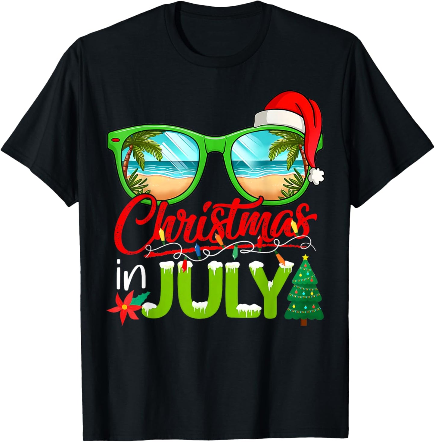 Christmas In July Sunglasses Santa Hat Summer Beach Xmas