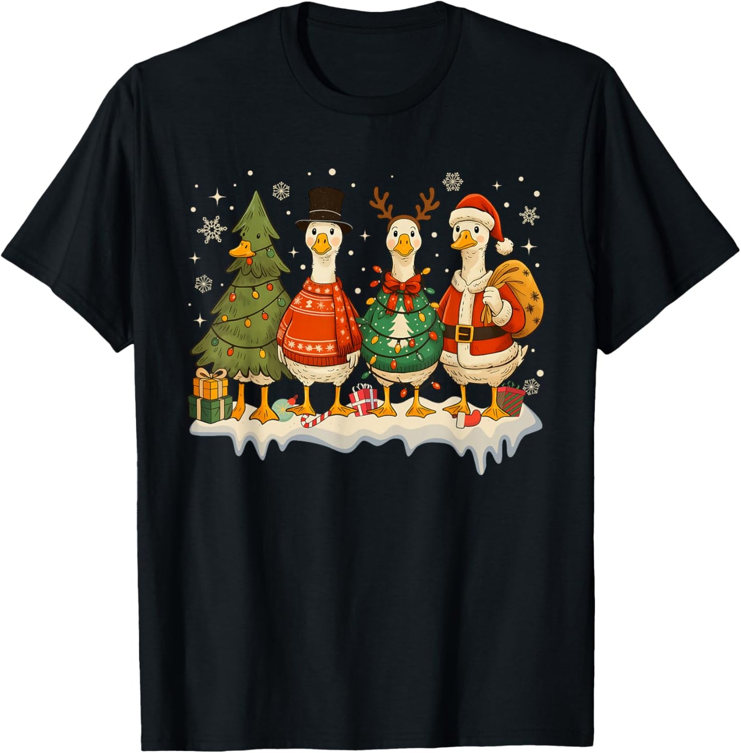 Funny Merry Goosemas Cute Xmas Goose Lovers Men Women Kids