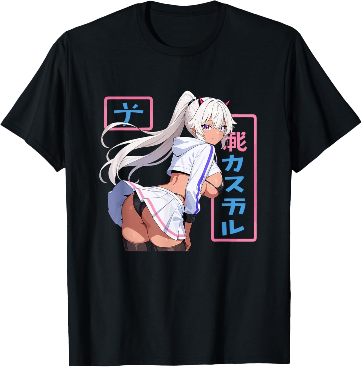 Waifu Sexy Anime Girl Horns Mini Skirt Japanese Manga Style