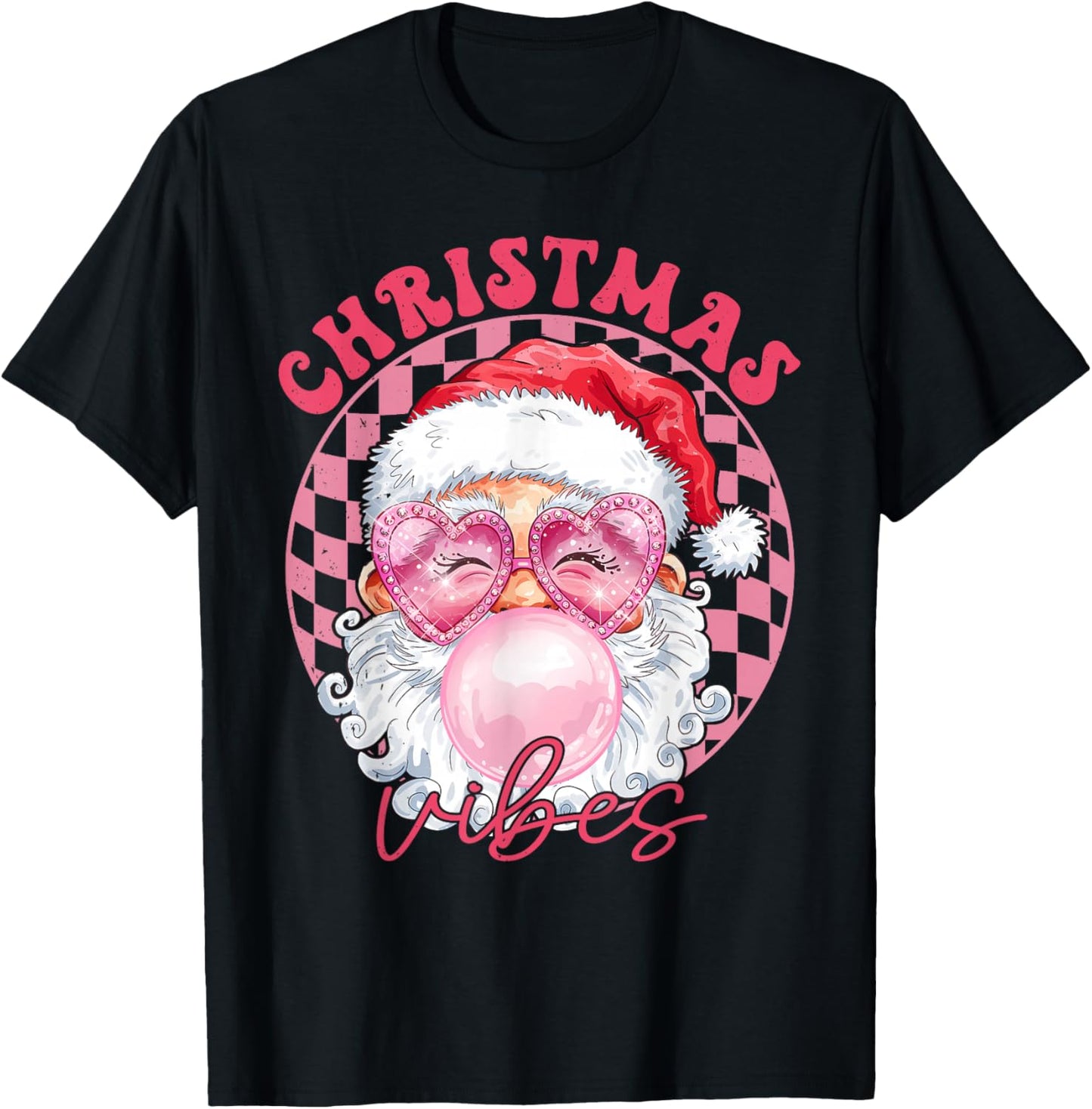 Vintage Groovy Santa Claus Christmas Vibes Womens Kids Girls