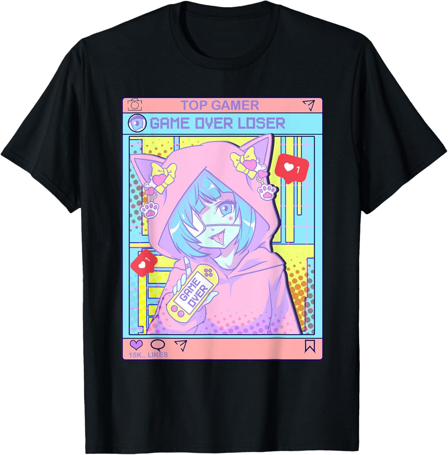 Kawaii Pastel Goth Girl Anime Gamer Game Over Loser