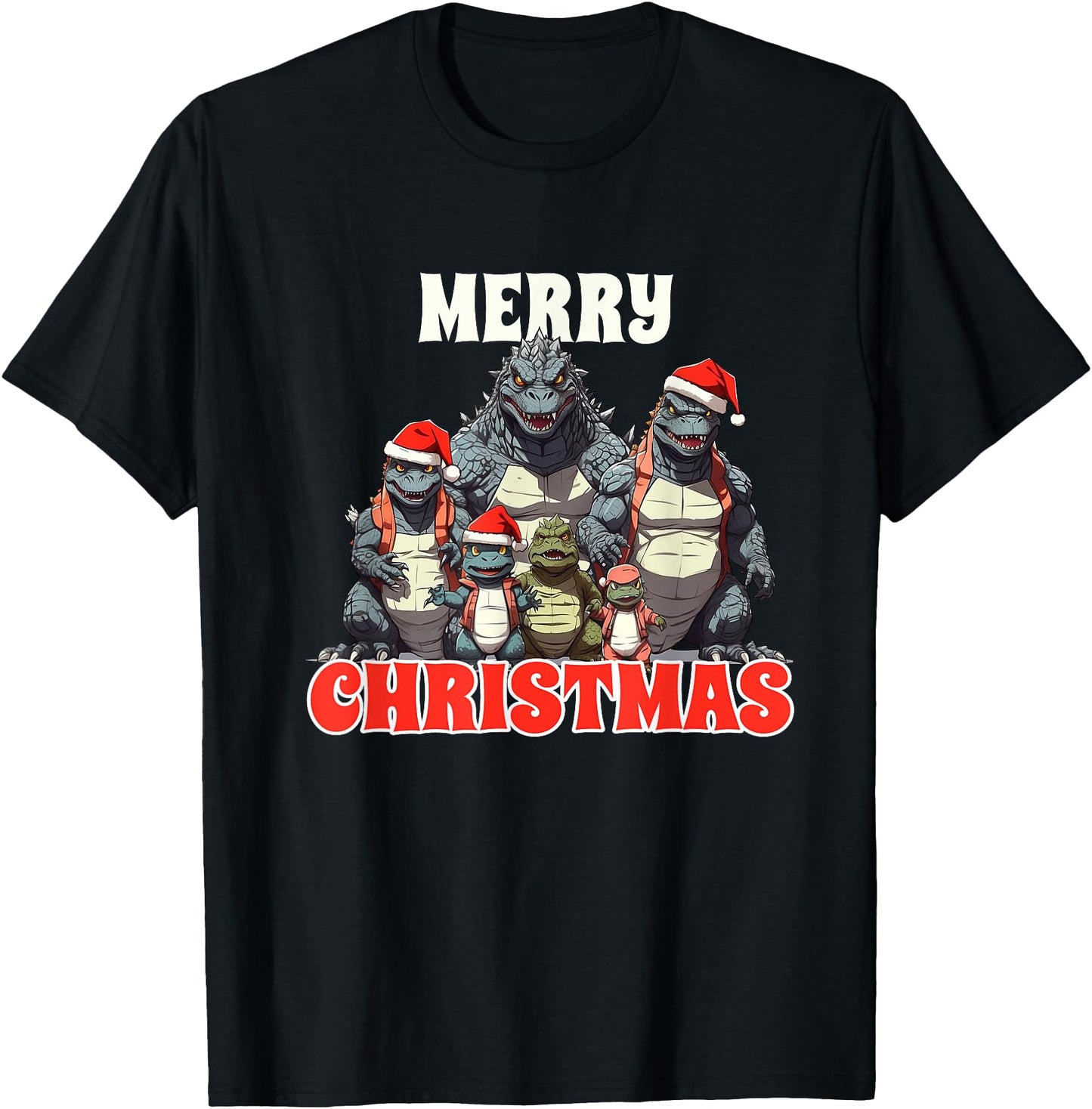 Family Christmas Greetings From Kaiju Japanese Monster Zilla