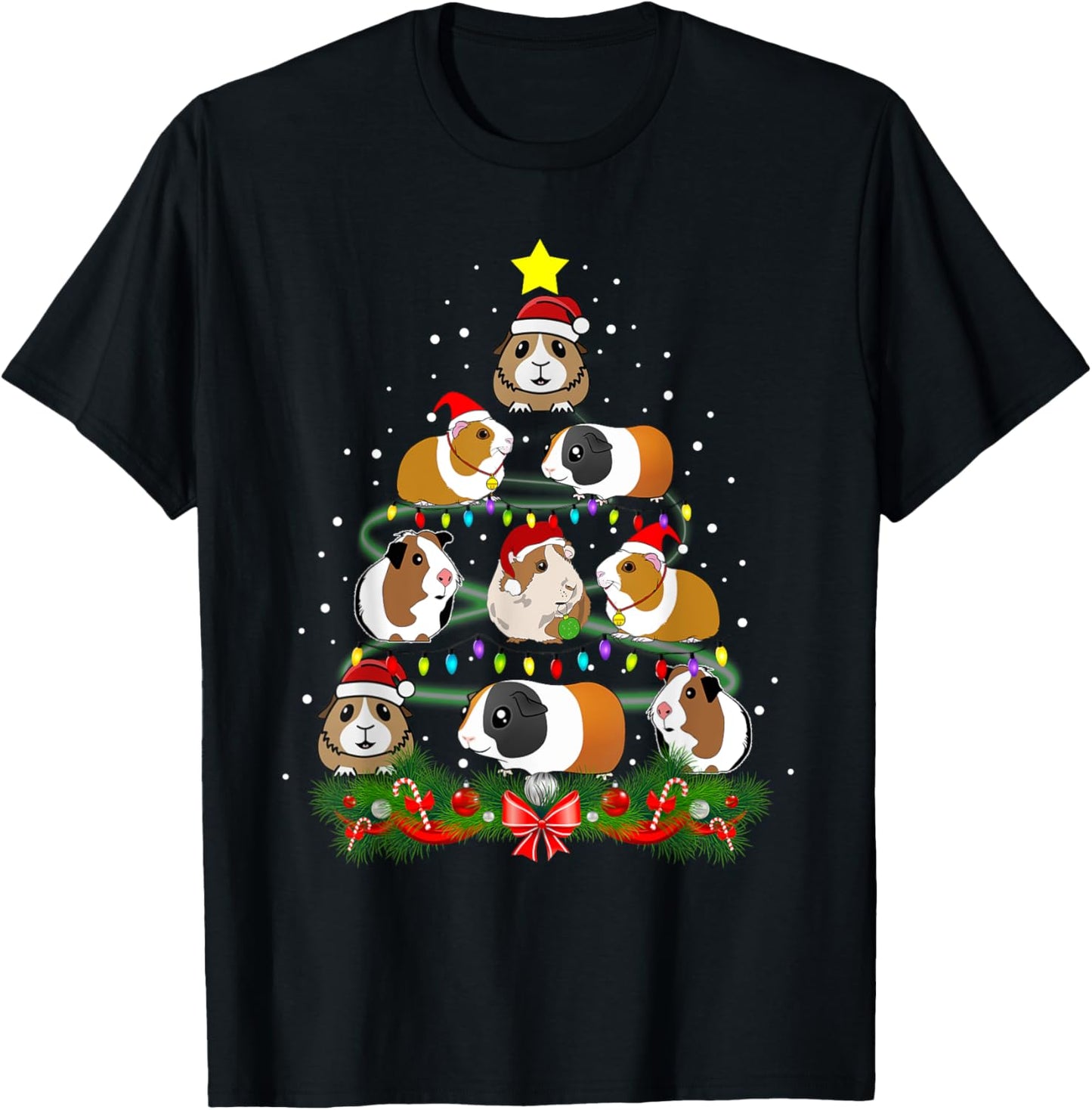 Merry Pigmas 2024 Funny Christmas Tree Xmas light Guinea Pig