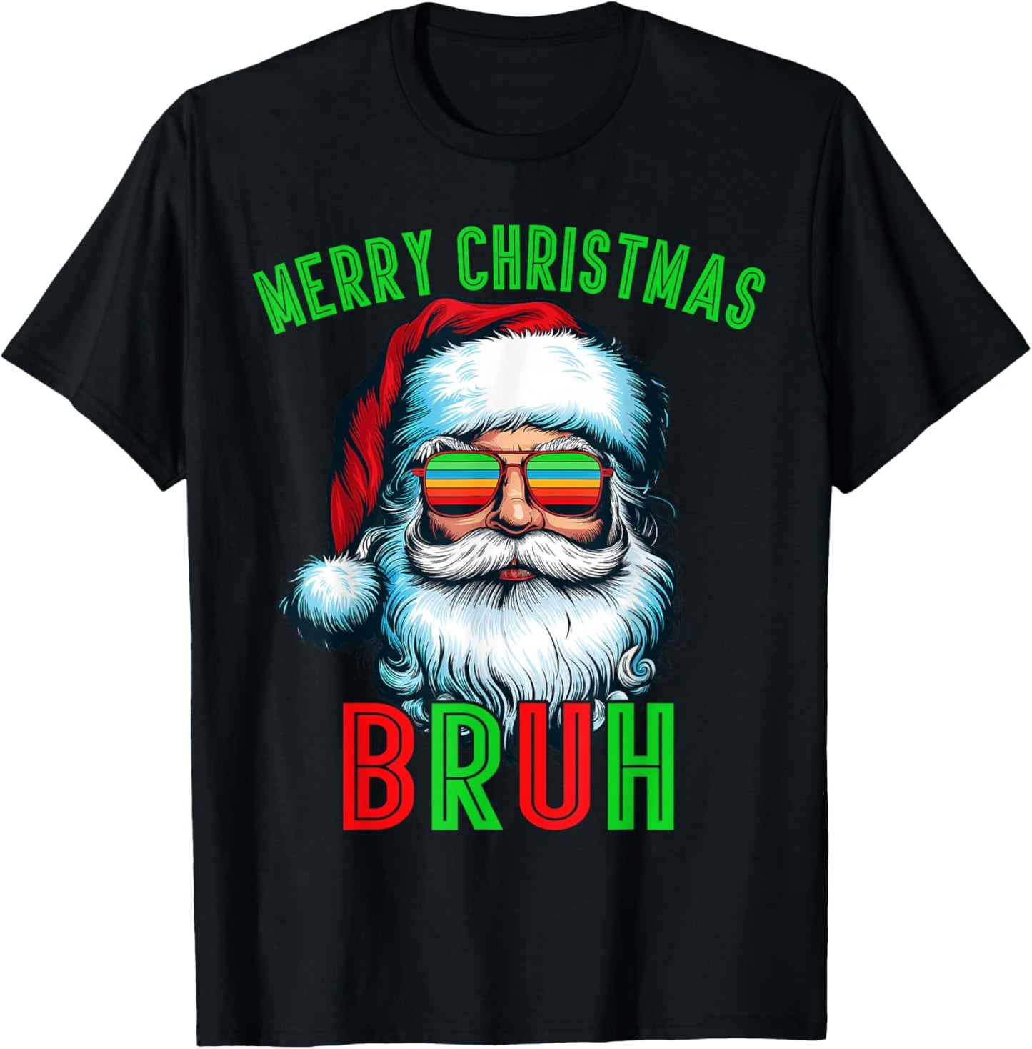 Retro Santa Christmas Bruh Pajama Family Meme Xmas