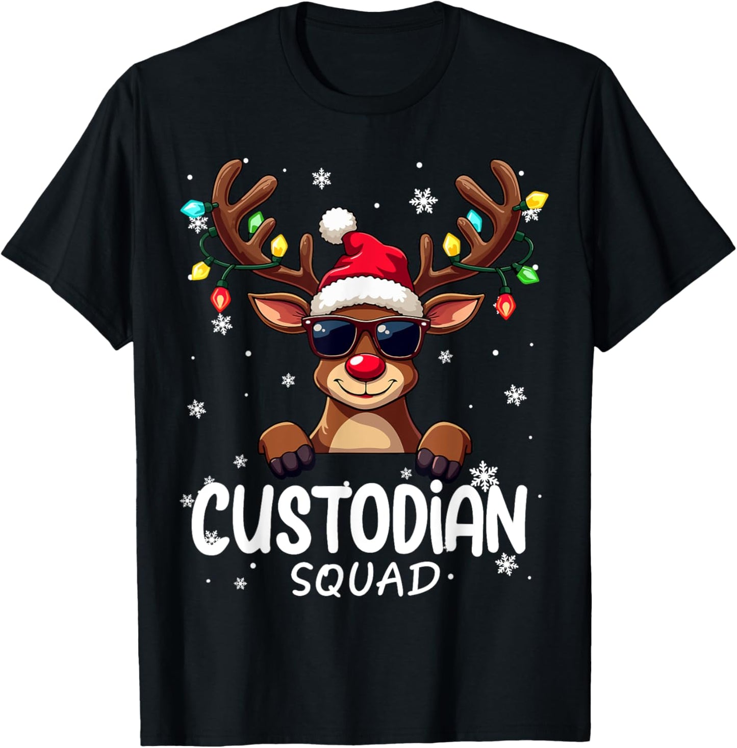 Funny Reindeer Christmas Custodian Squad Xmas Gift Men Women