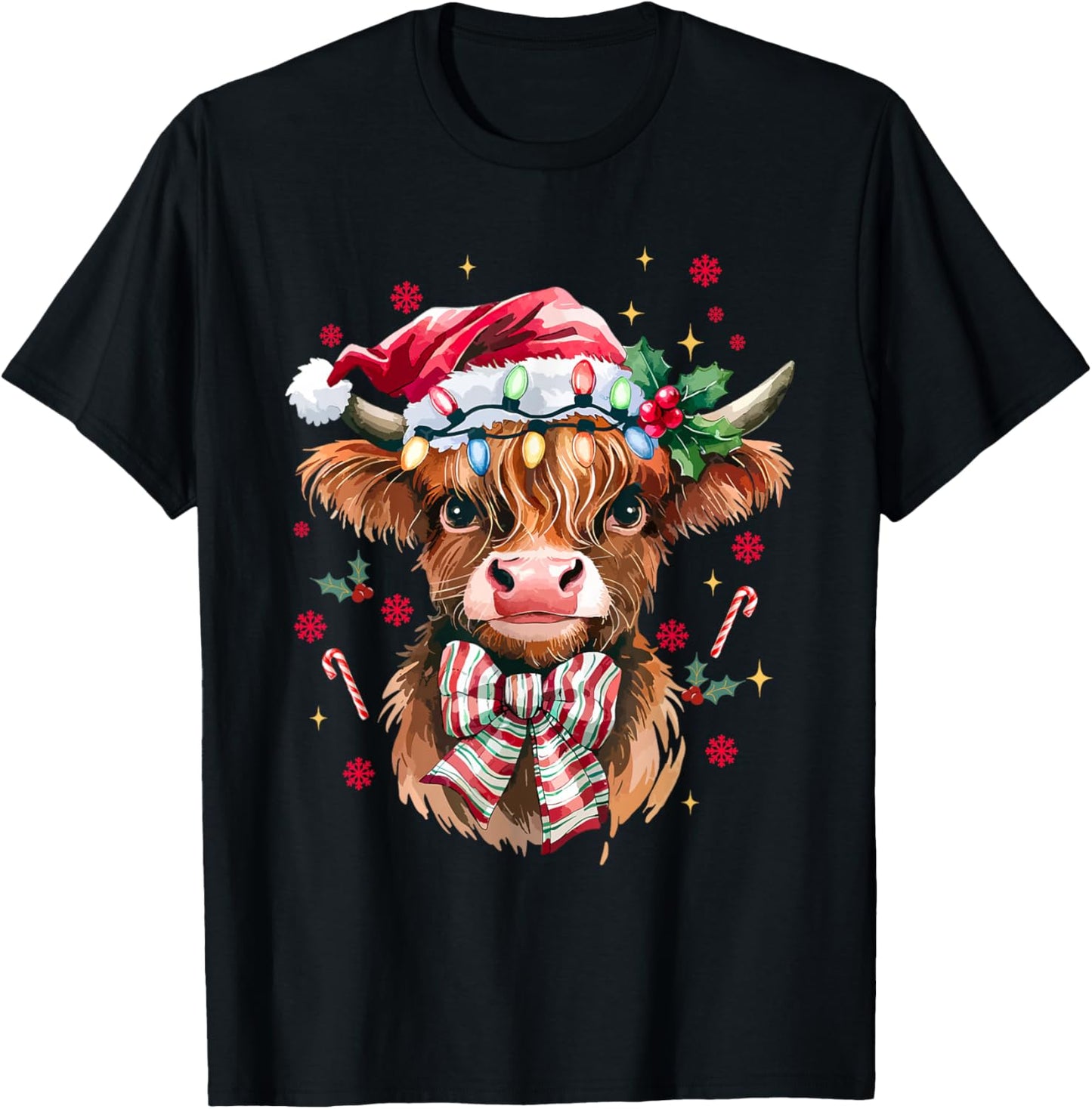 Coquette Christmas Western Highland Cow Santa Xmas Holiday
