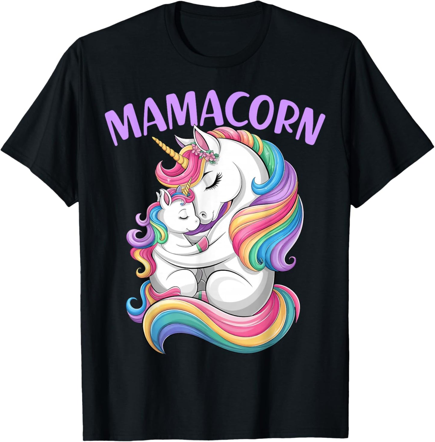 Women Mamacorn Mom Baby Girl Daughter Unicorn Mother's Day