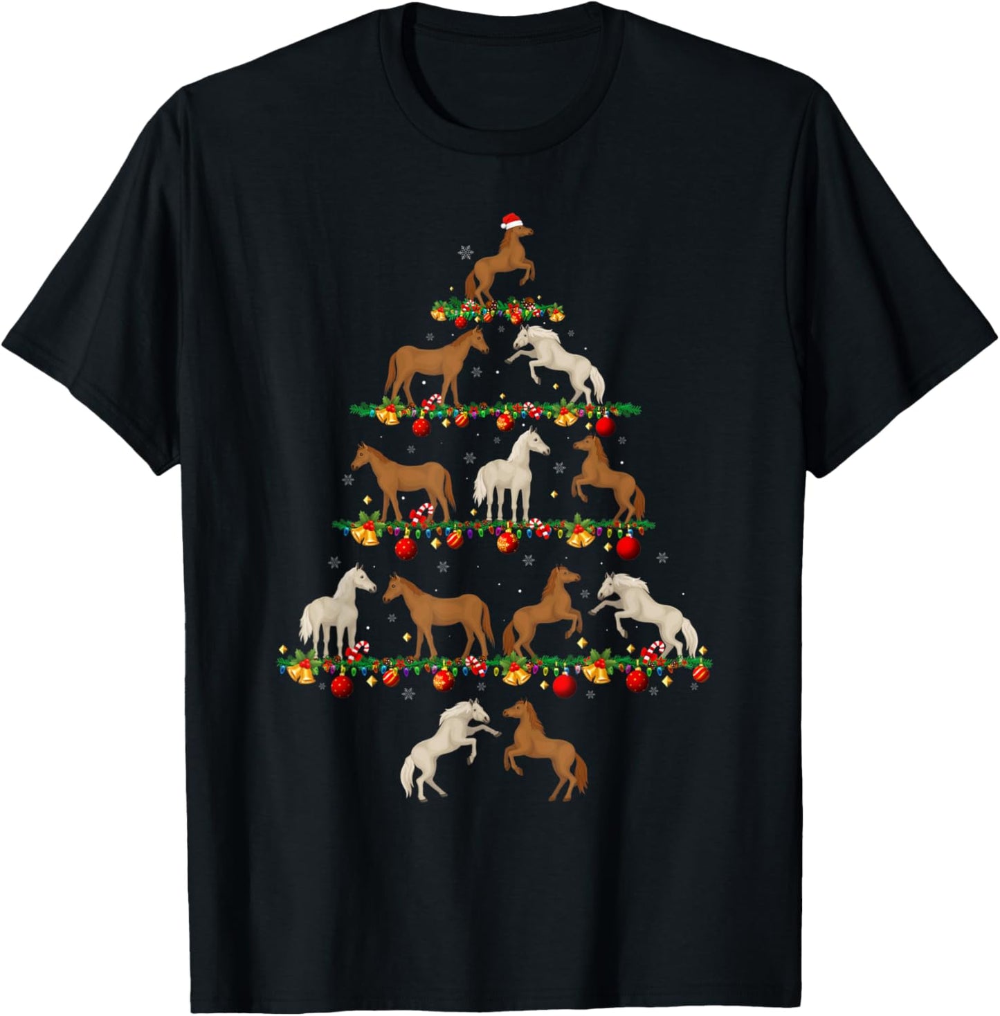 Family Pajama Sets Christmas Matching Horse Xmas Tree