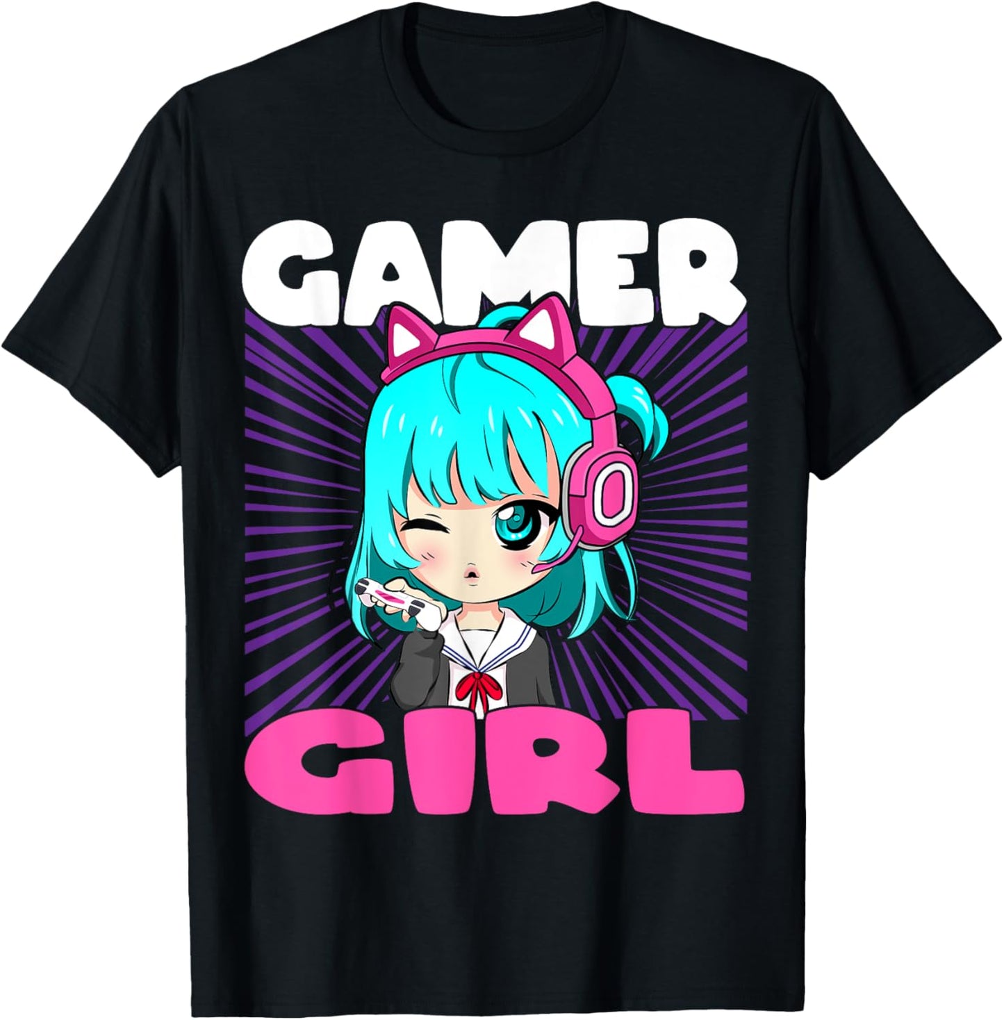 Anime and Gaming chibi graphic Video Games Gamer Girl