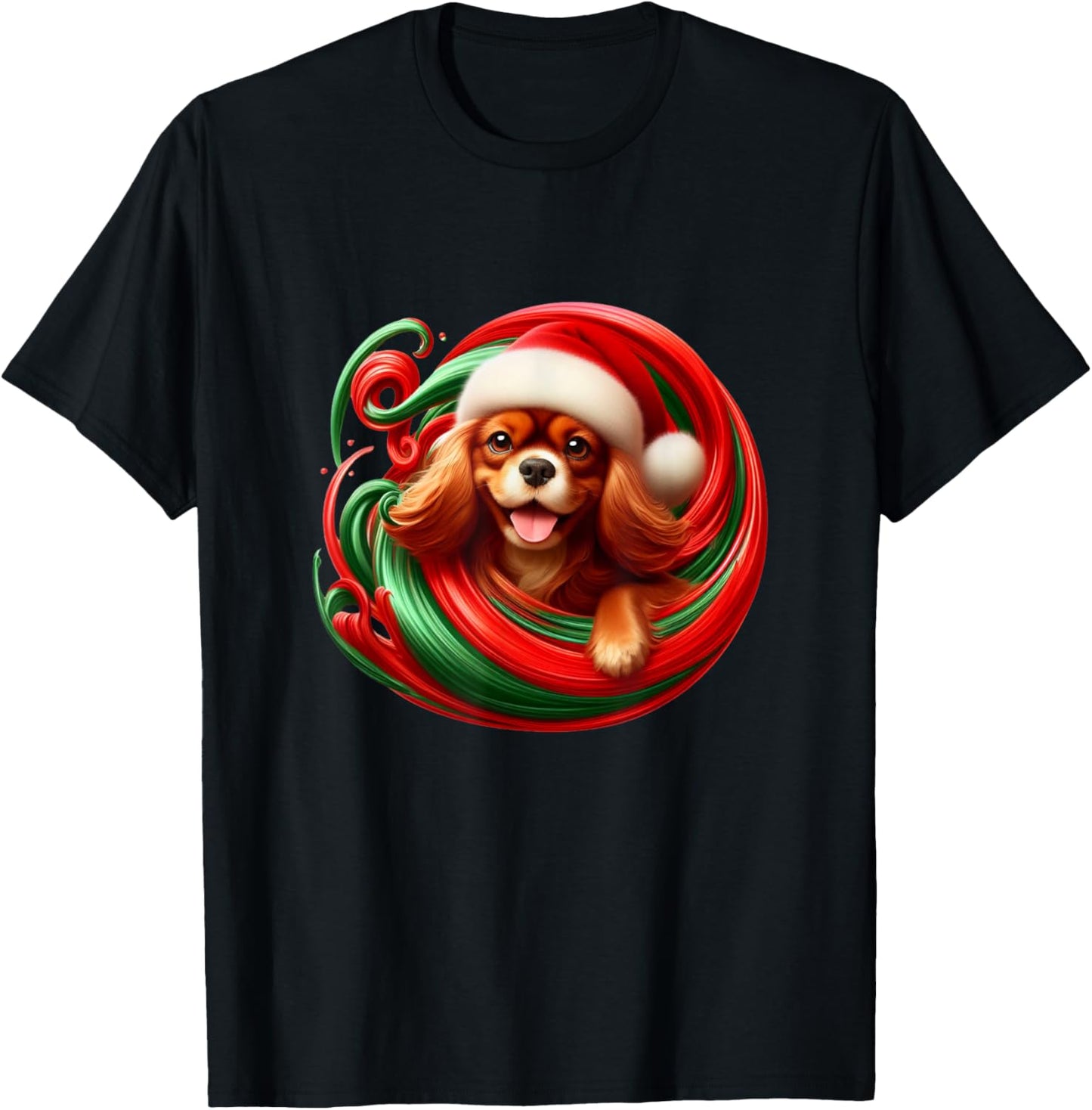 Cavalier King Charles Spaniel Dog Ruby Christmas Swirl