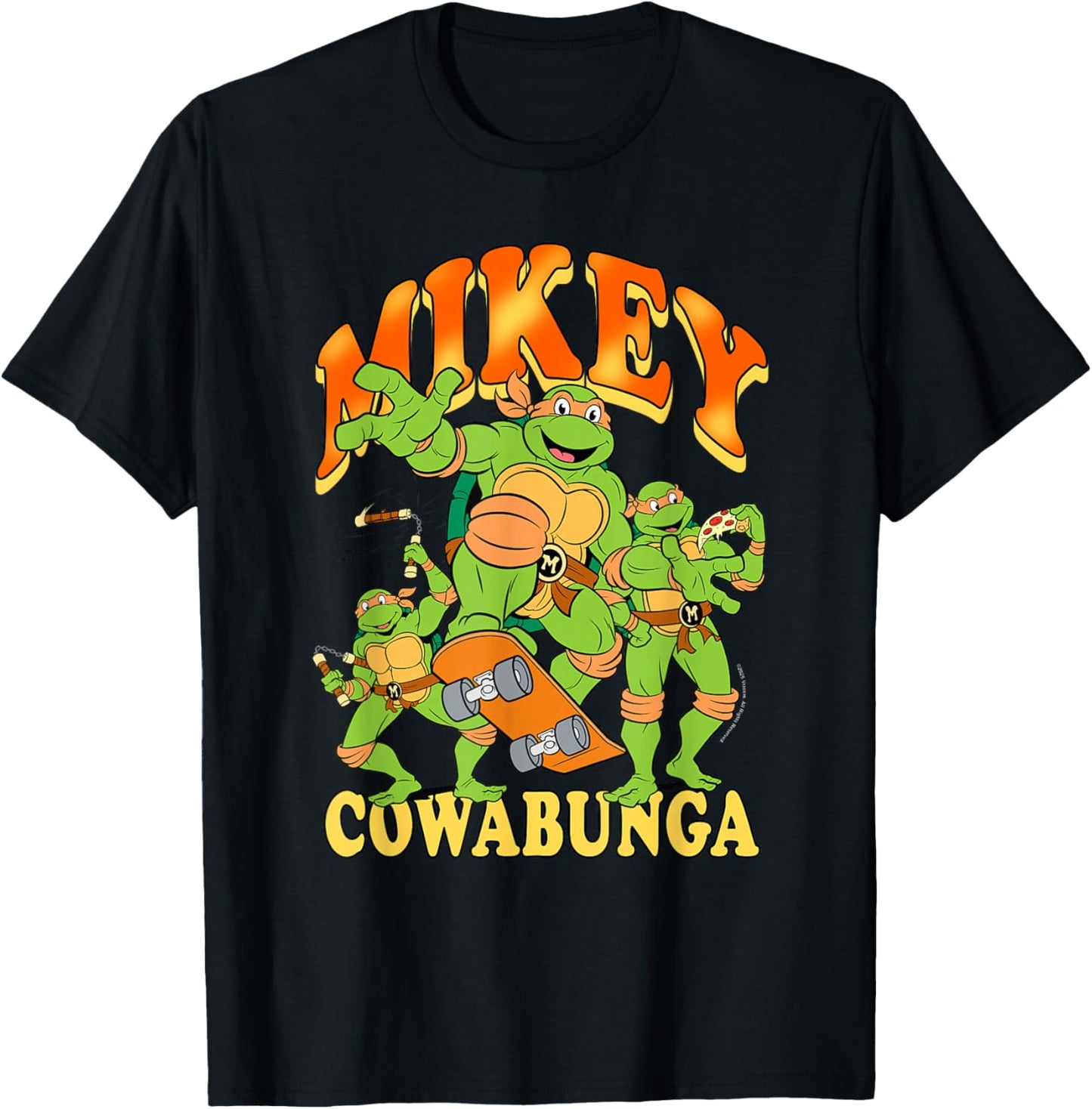 Teenage Mutant Ninja Turtles Mikey Cowabunga Retro Cartoon