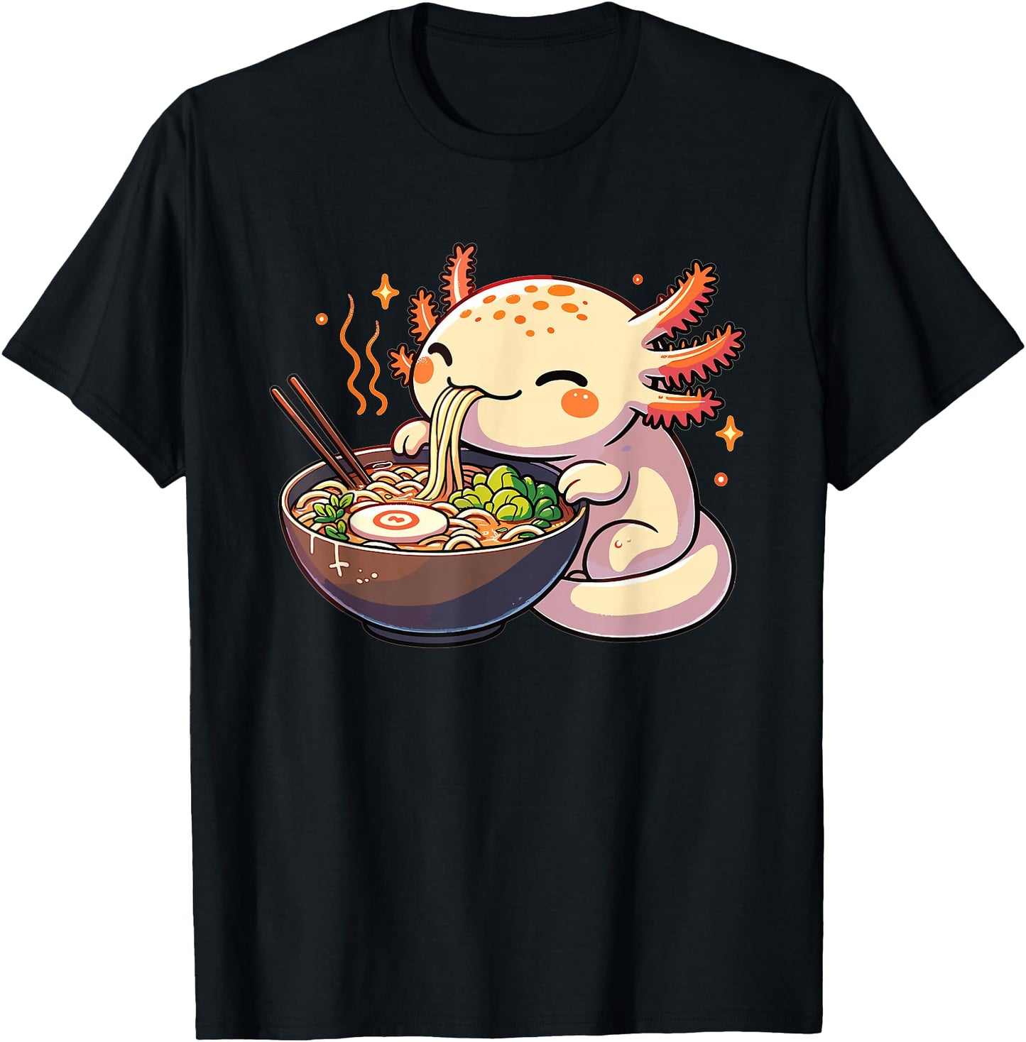 Cute Axolotl Eats Ramen Noodles Axolotls Ramen