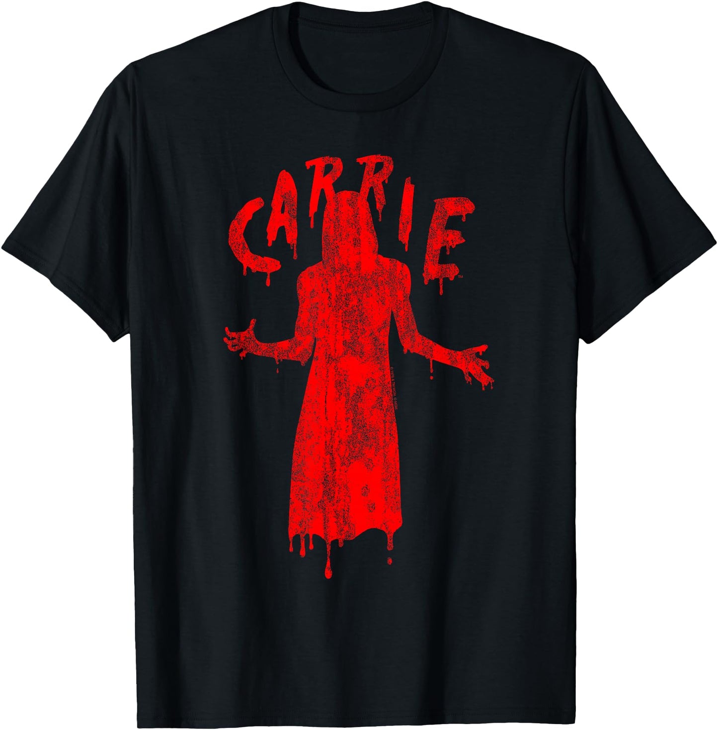 Carrie Official Movie T-Shirt - Black, Unisex-Adults, Short Sleeve, Small, Crew Neck, Modern, Neon Japanese Design