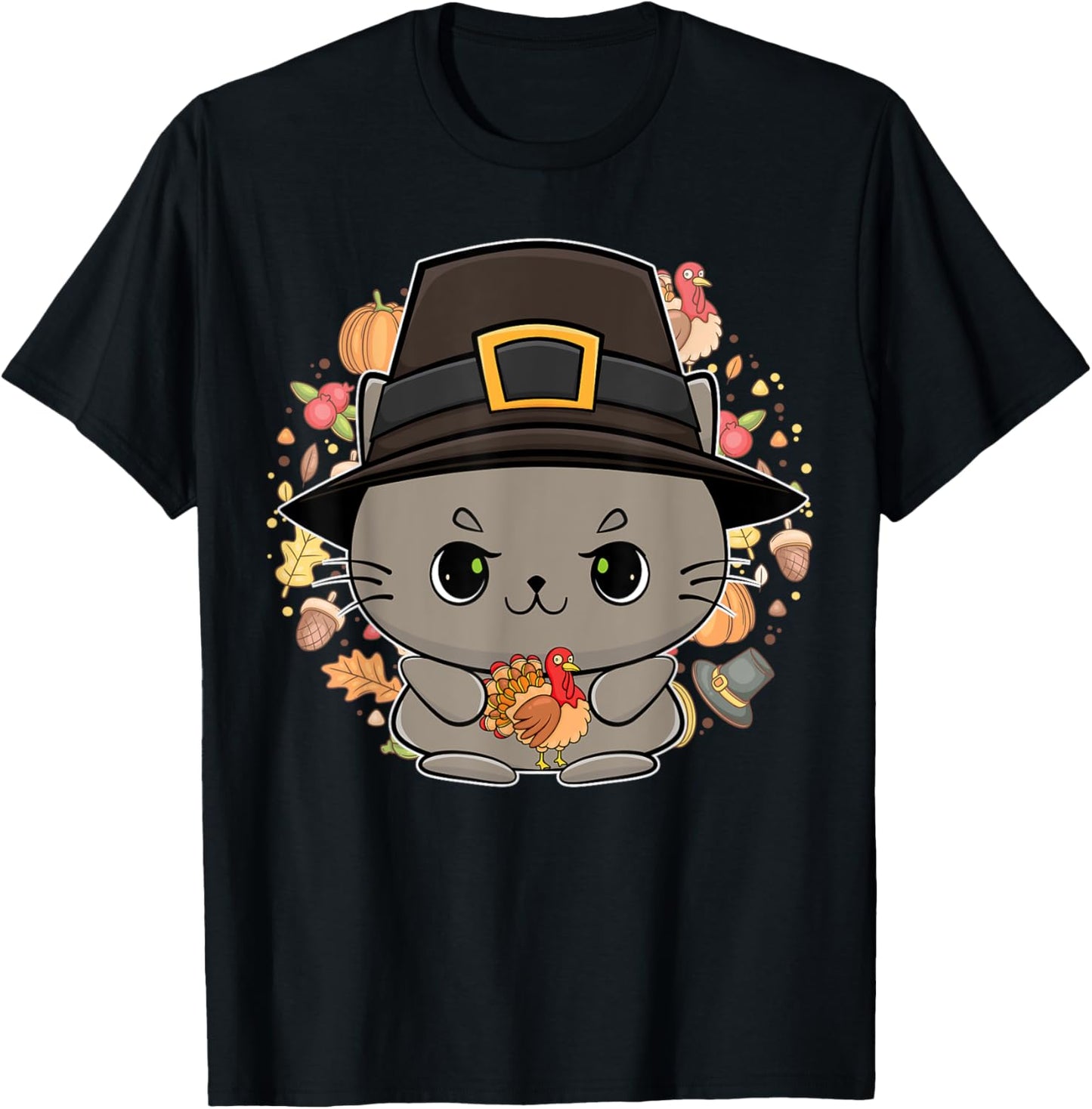 Cat Thanksgiving Anime Feline Turkey