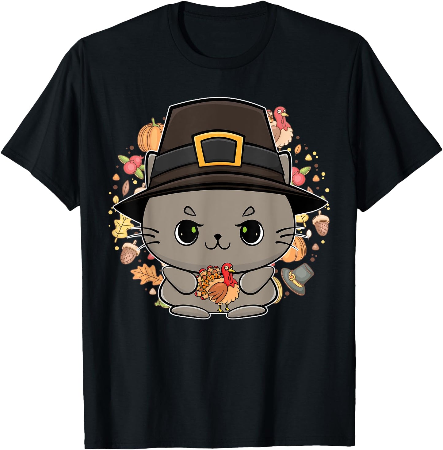 Cat Thanksgiving Anime Feline Turkey