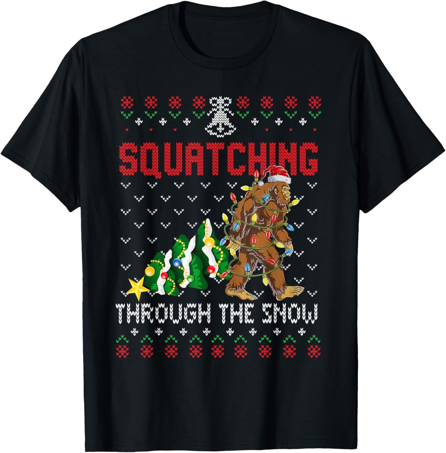 Funny Sasquatch Christmas Squatching Bigfoot Xmas Tree Ugly