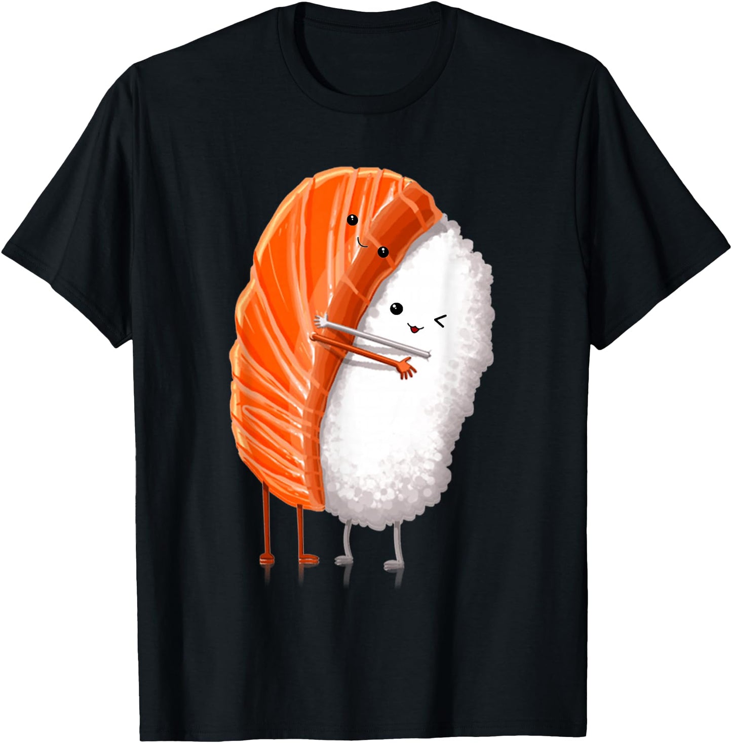 Funny Sushi Hugging Salmon Cute Japanese Sushi Kawaii Food