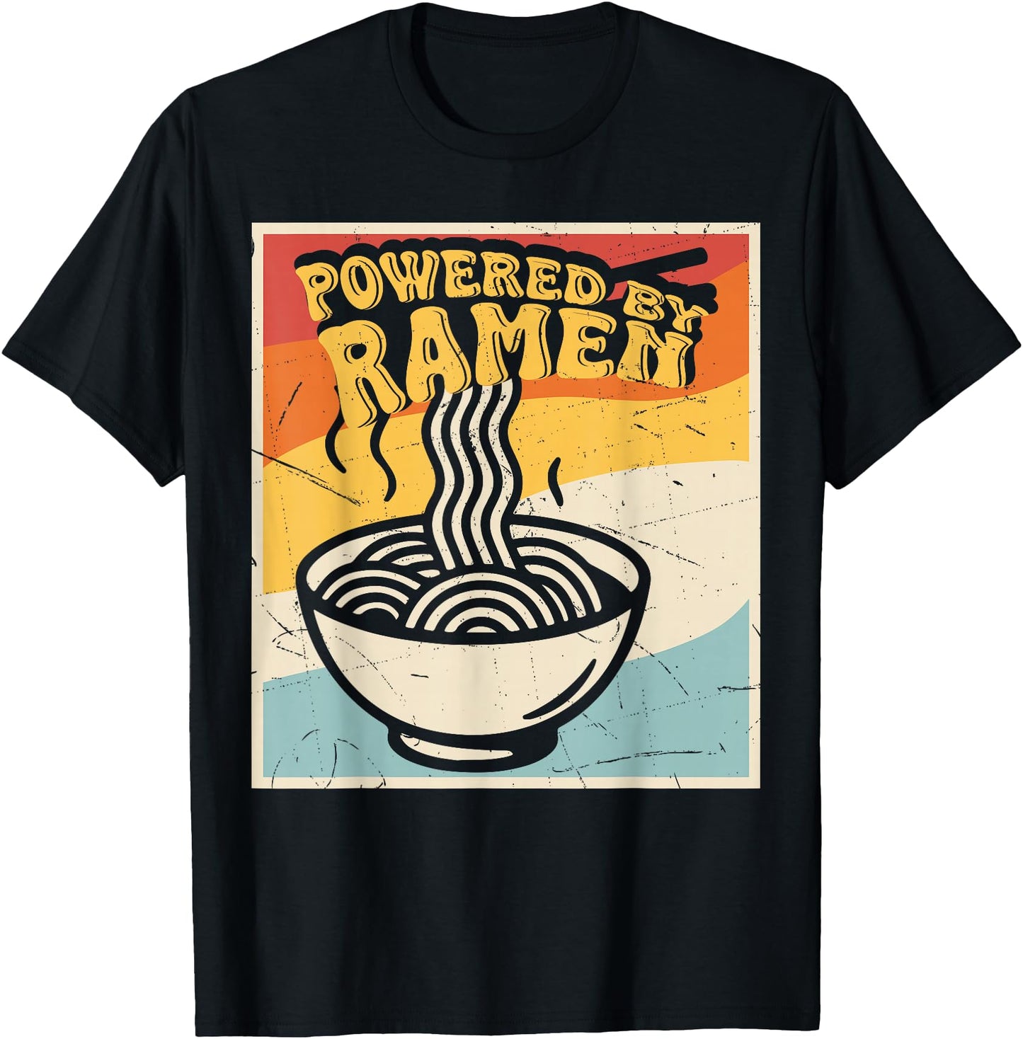 Retro Vintage Powered by Ramen Noodles Lover Anime Gift