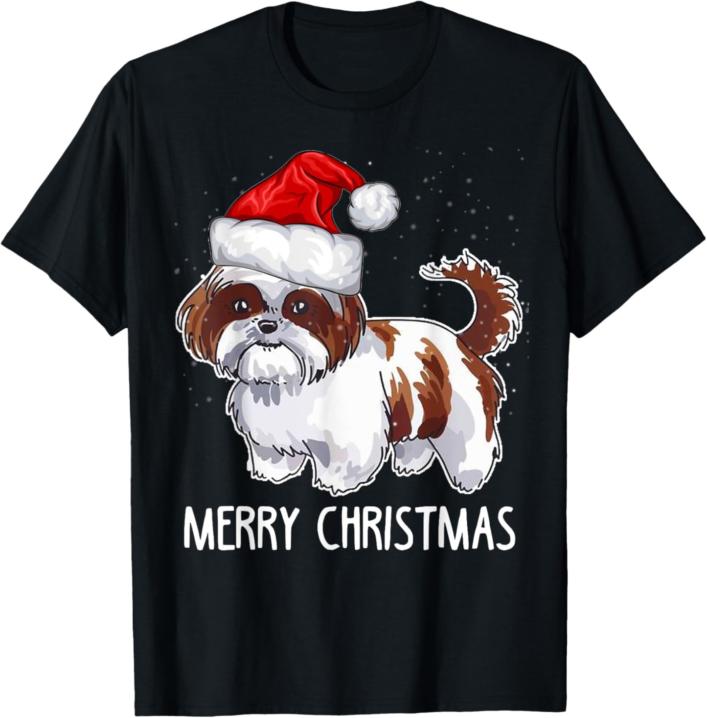 Cute Shih Tzu Santa Hat Merry Christmas Xmas Holiday Costume
