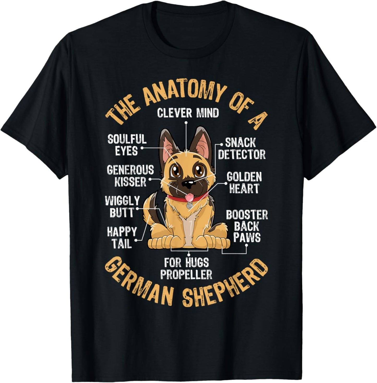 Anatomy of a German Shepherd T shirt Funny Dog Lover Gifts T-Shirt