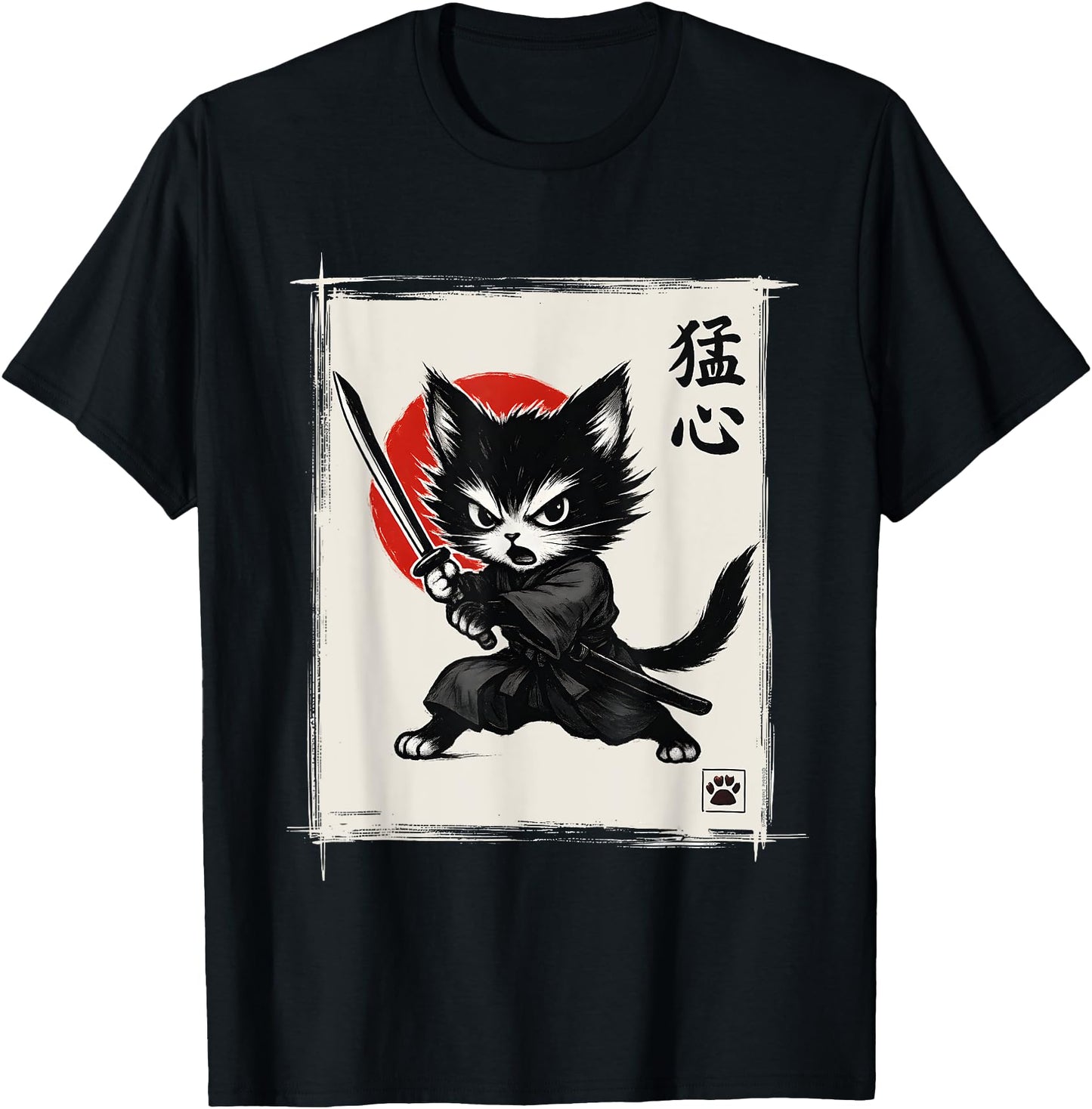 Japanese Kitten with Katana Samurai Cat